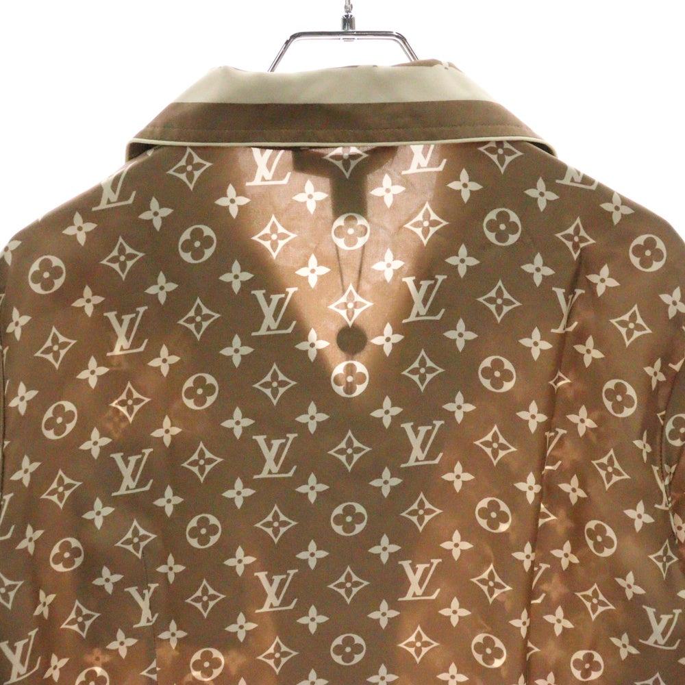 LOUIS VUITTON(ルイヴィトン) 22AW L/S Pajama Shirt W/Pocket RW231D TR0 FOTP06 モノグラム フロントポケット シルク長袖パジャマシャツ ベージュ/クリーム