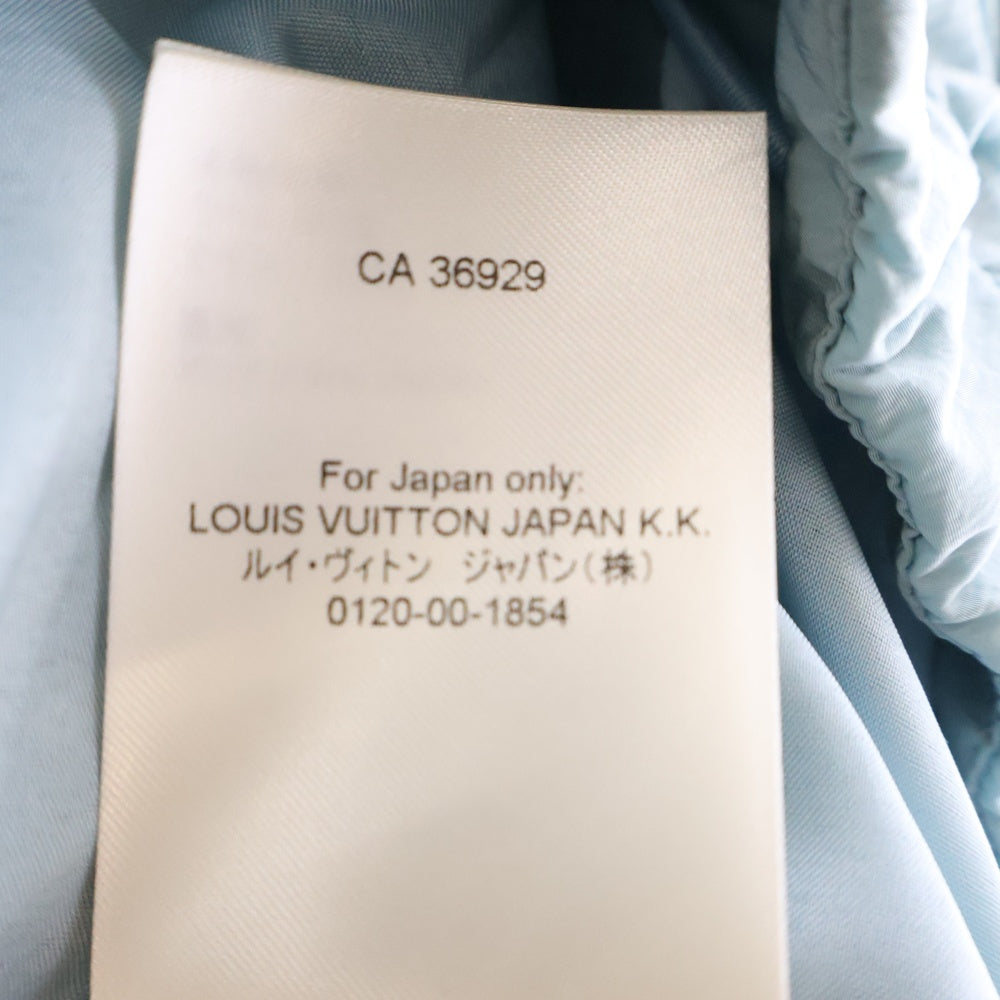 LOUIS VUITTON(ルイヴィトン) 23SS Mix Material Anorak Blouson RM2319 TL1 HOB09W ミックス マテリアルアノラックブルゾン ハーフジップナイロン切り替えジャケット ブルー