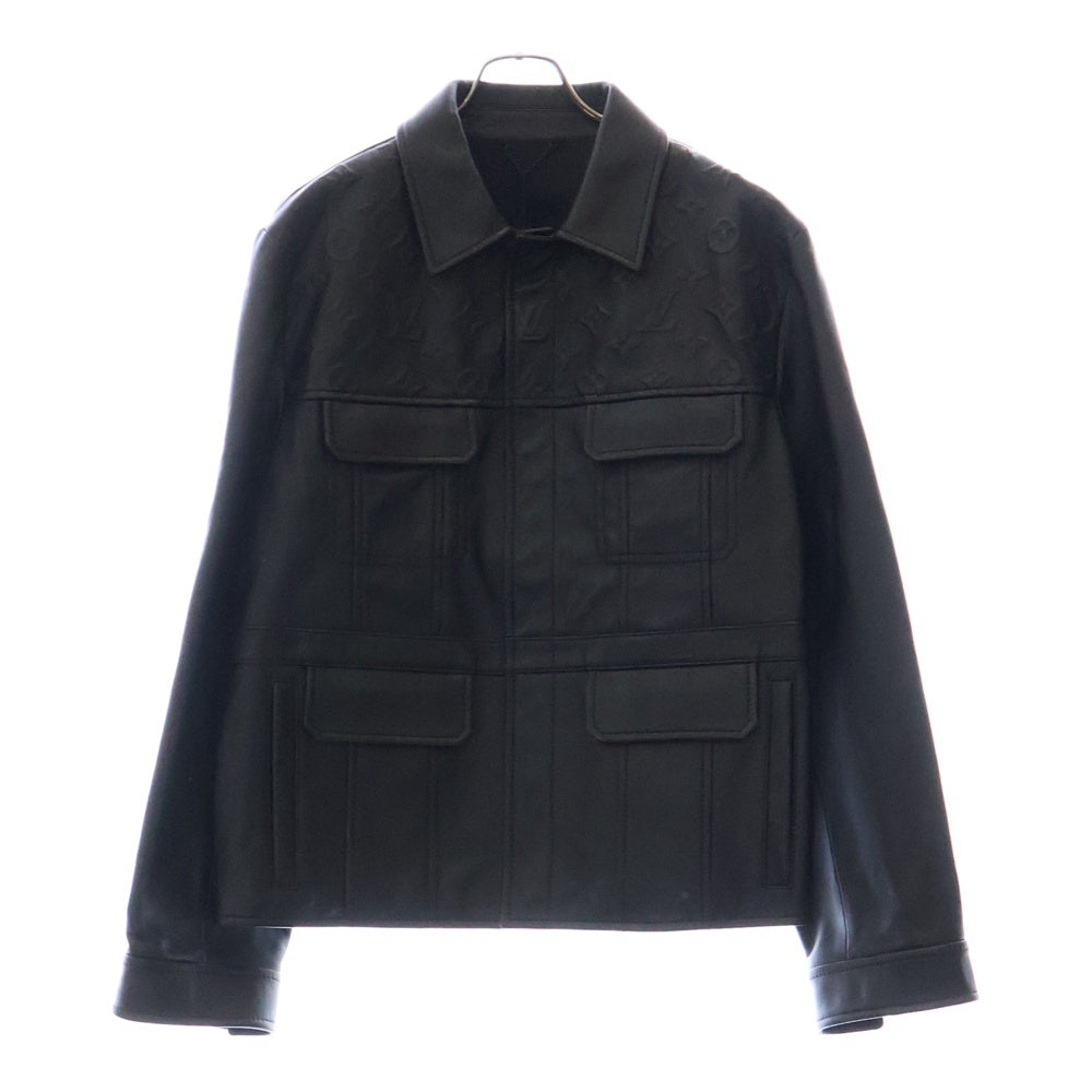 LOUIS VUITTON(ルイヴィトン) 23SS Monogram Trucker Leather Jacket RM2319 UM4 HOL12E モノグラム レザートラッカージャケット ブラック