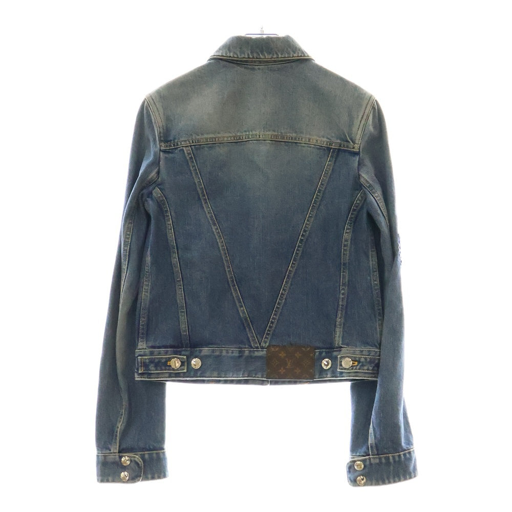 LOUIS VUITTON(ルイヴィトン) 23AW ×YK Faces Leather Patch Denim Jacket RW232J GM1 FOJA53 ×草間彌生 マルチワッペンデニムジャケット インディゴ レディース