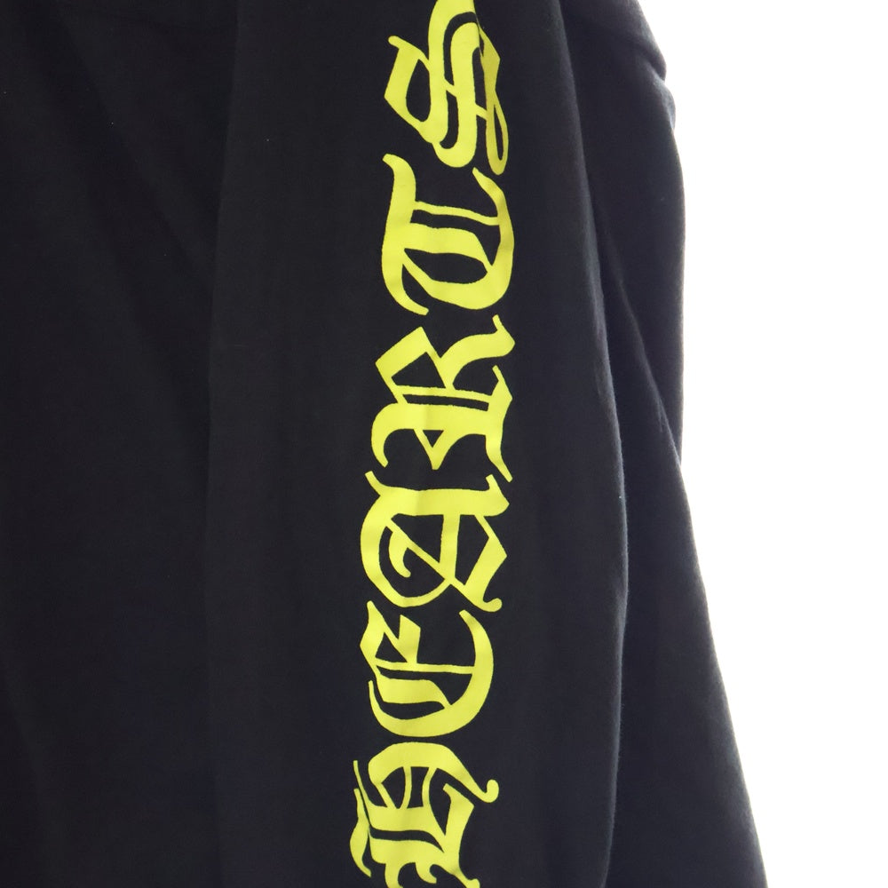 CHROME HEARTS(クロムハーツ) Neck Logo L/S Tee ネック ロゴ プリント長袖Tシャツ カットソー ブラック/イエロー