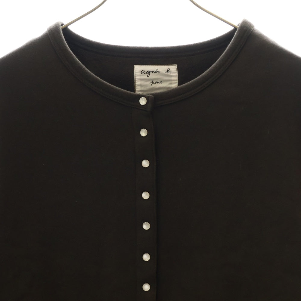 agnes b.(アニエスベー) 24AW アダムエロペ別注 レッション スウェット カーディガン ブラウン レディース ECW2M392