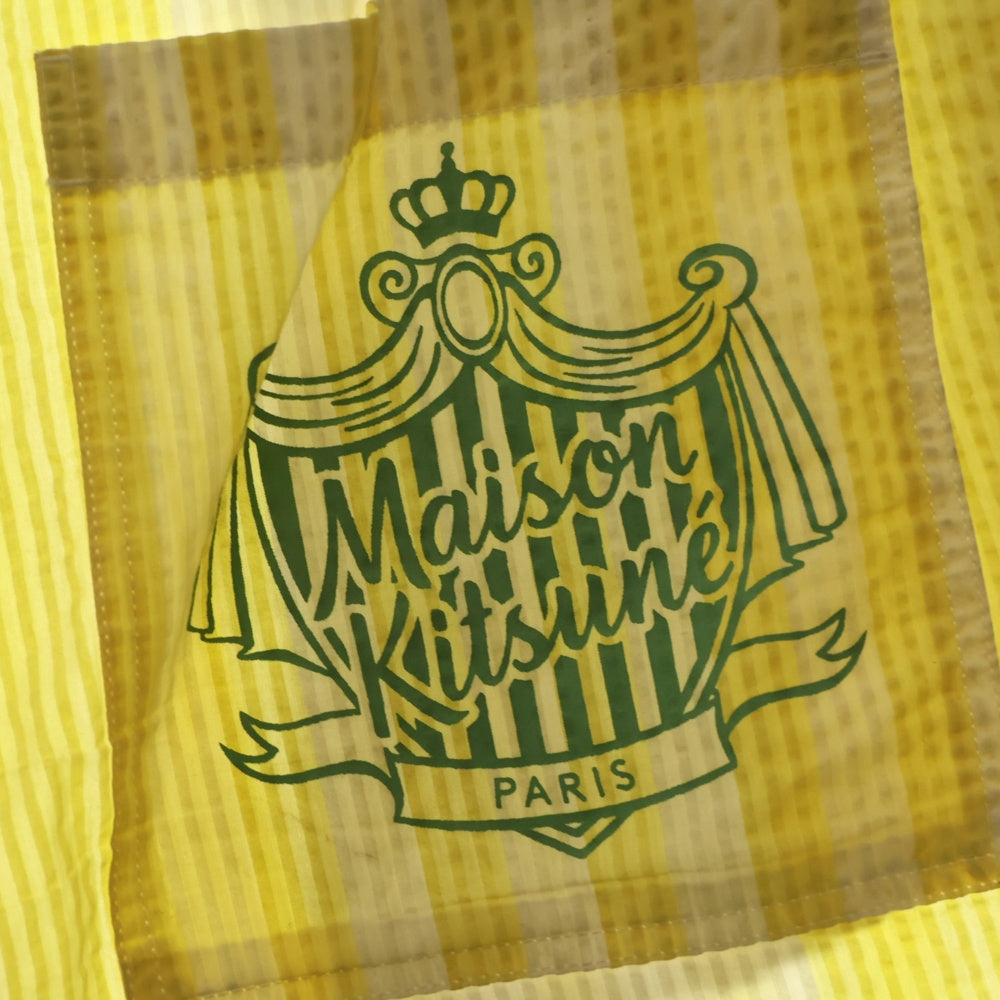 MAISON KITSUNE(メゾンキツネ) POOLSIDE STRIPES PANTS KM01422WC4018 プールサイドストライプショートパンツ ハーフパンツ ホワイト/イエロー