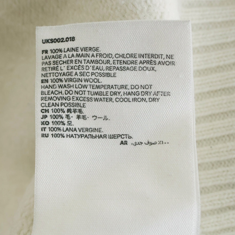 AMI Alexandre Mattiussi(アミアレクサンドルマテュッシ) AMI DE COEUR CREW NECK SWEATER UKS002.018 アミ ドゥ クール ロゴ刺繍クルーネックニットセーター ホワイト