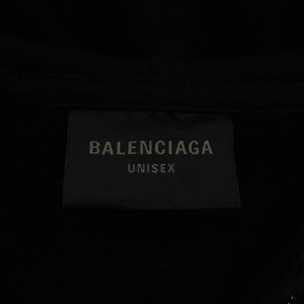 BALENCIAGA(バレンシアガ) 22AW GAFFER HOODIE 72045 TNVG2 キャンペーンロゴジップアップスウェットパーカー ブラック