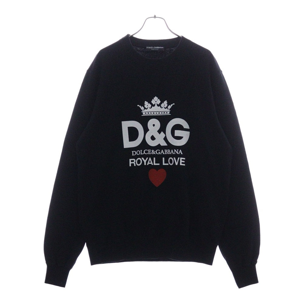 DOLCE & GABBANA(ドルチェアンドガッバーナ) D&Gロゴプリント クルーネックスウェットトレーナー G9MI5T FU7DU ブラック