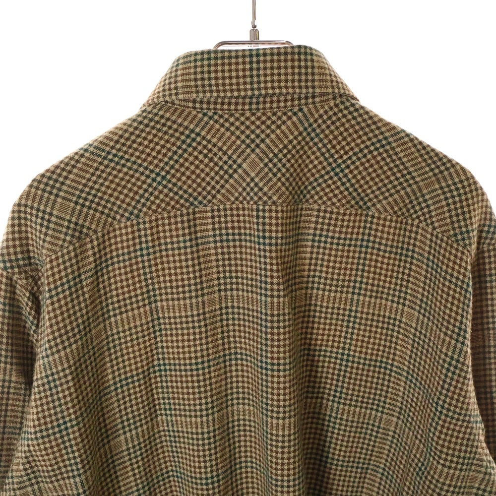 CELINE(セリーヌ) Small Check Double Pocket Shirt 2T013654G スモールチェックダブルポケット長袖シャツ ベージュ