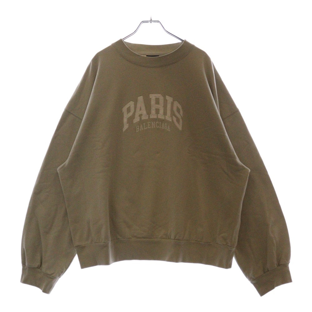 BALENCIAGA(バレンシアガ) 23AW PARIS刺繍クルーネックスウェットトレーナー 697869 TLVL8 ベージュ