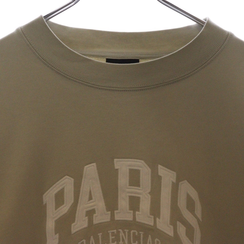 BALENCIAGA(バレンシアガ) 23AW PARIS刺繍クルーネックスウェットトレーナー 697869 TLVL8 ベージュ