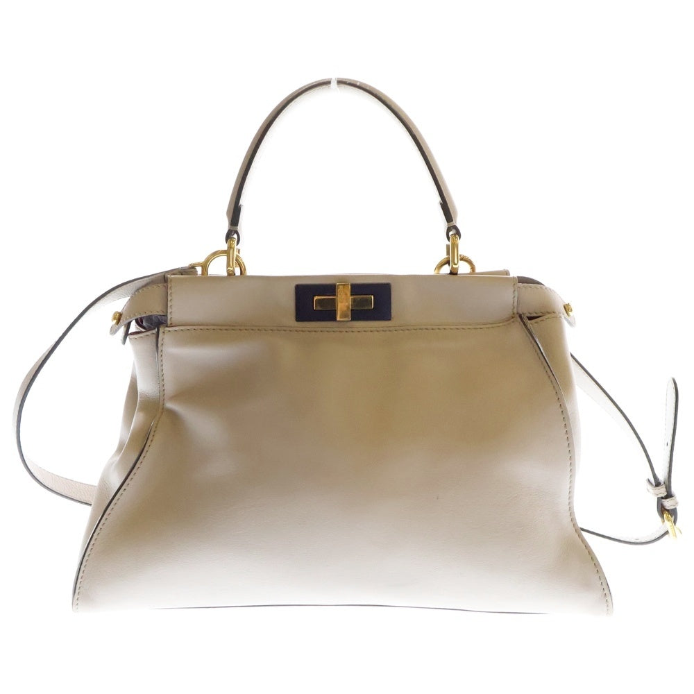 FENDI(フェンディ) ピーカブー レザー2WAYハンドバッグ 8BN290 ベージュ