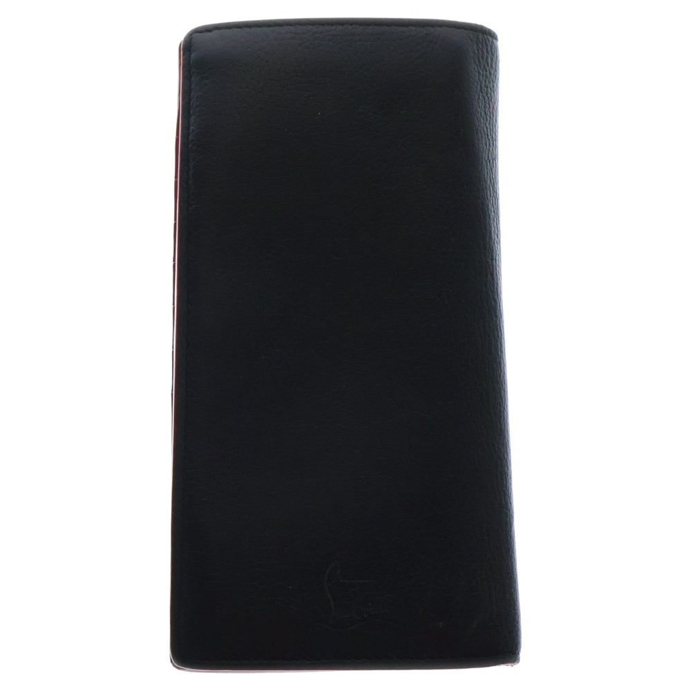 CHRISTIAN LOUBOUTIN(クリスチャンルブタン) Naxos Wallet 3165049 ナクソス ウォレット スタッズ スパイク 長財布 二つ折り財布 ブラック/レッド