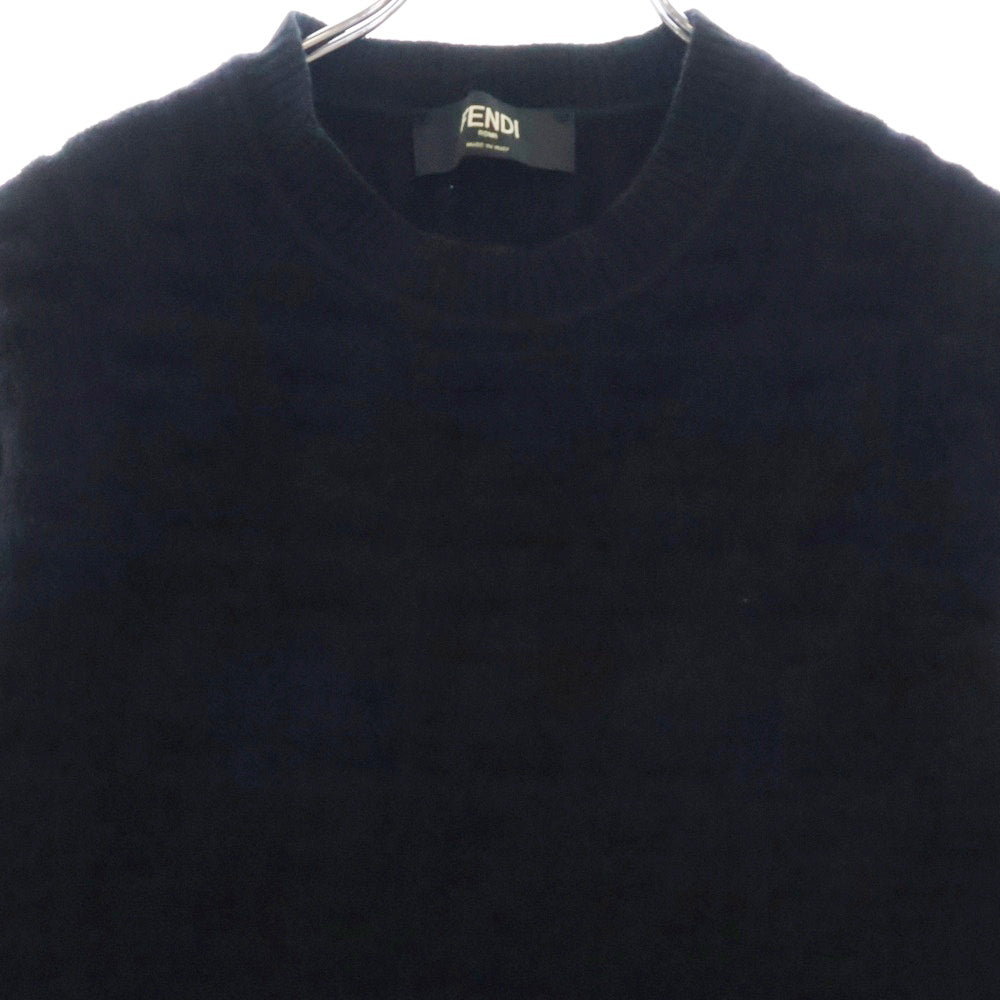 FENDI(フェンディ) Logo Sweater FZZ478 A8BH 総柄 ロゴデザインセーター ニット ブラック