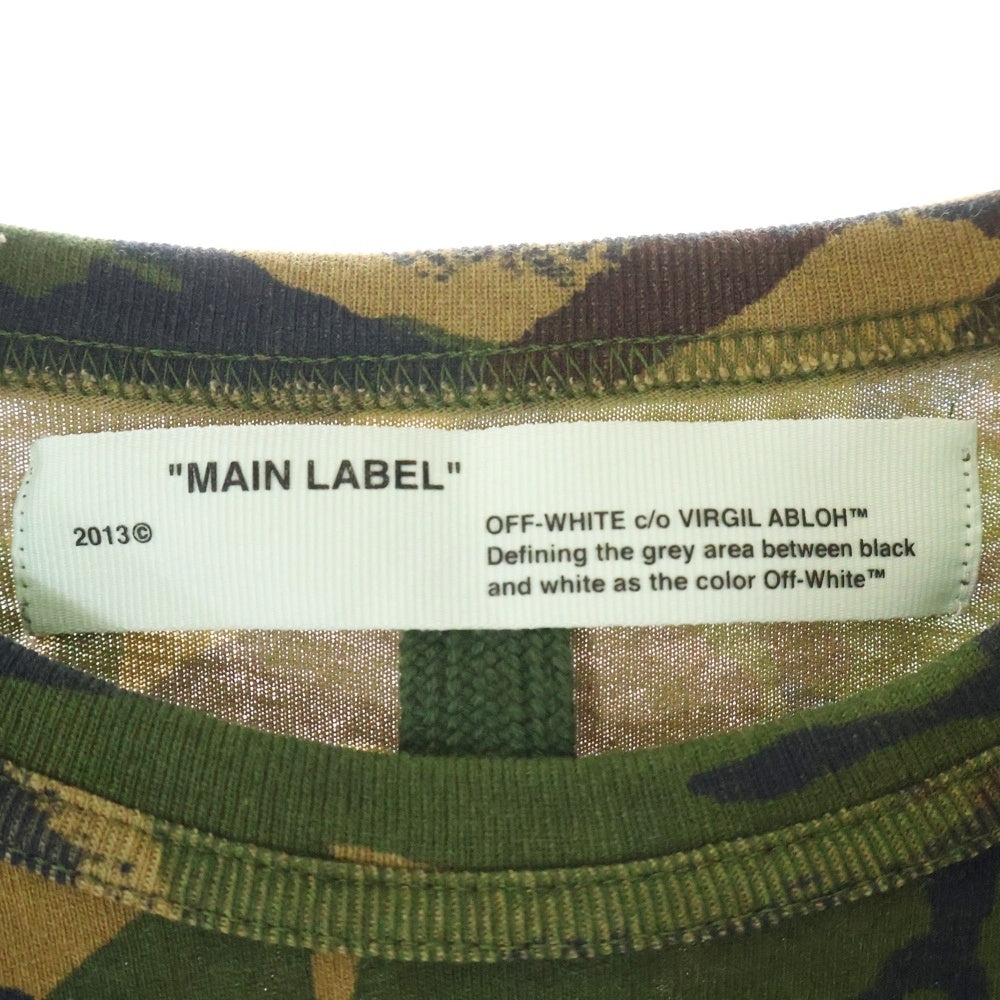 OFF-WHITE(オフホワイト) プリント カモ柄 クルーネック 長袖Tシャツ マルチ OMAB001S18878012