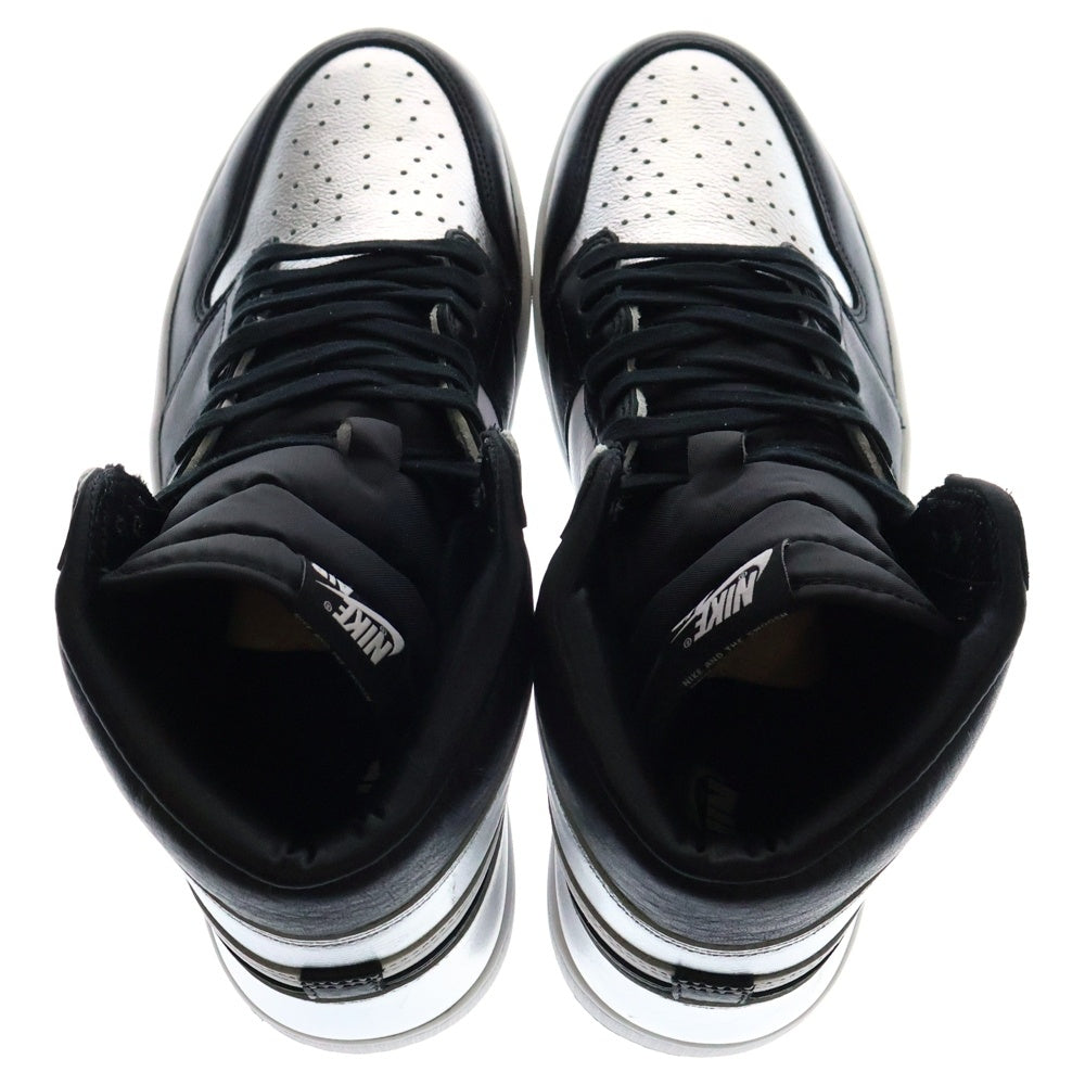 NIKE(ナイキ) WMNS AIR JORDAN 1 HIGH OG SILVER TOE CD0461-001 エアジョーダン1 シルバートゥ レトロ ハイカットスニーカー シルバー/ブラック US12.5/29.5cm