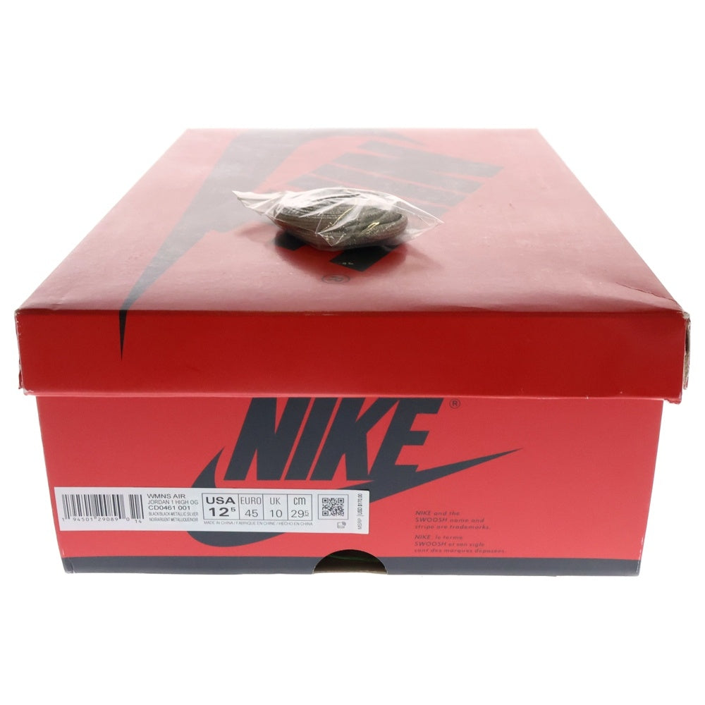 NIKE(ナイキ) WMNS AIR JORDAN 1 HIGH OG SILVER TOE CD0461-001 エアジョーダン1 シルバートゥ レトロ ハイカットスニーカー シルバー/ブラック US12.5/29.5cm