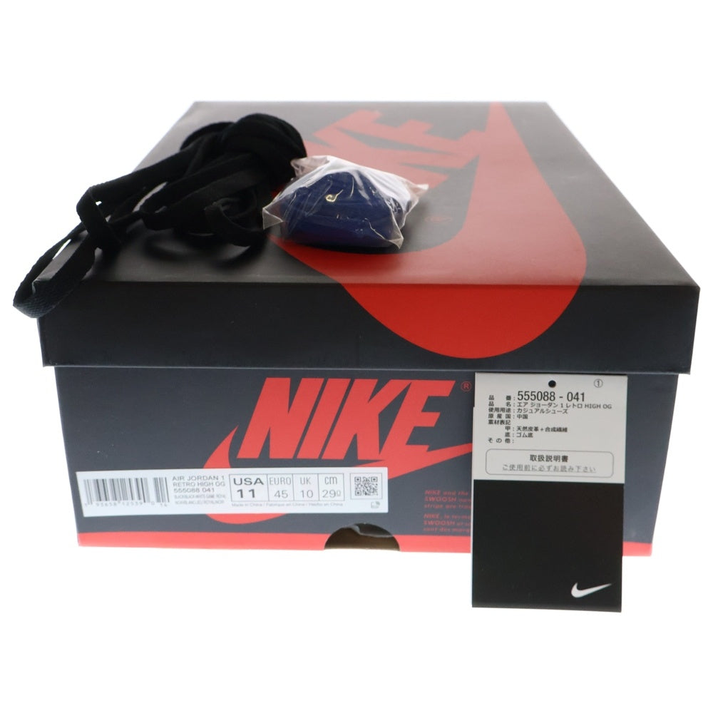 NIKE(ナイキ) AIR JORDAN1 RETRO HIGH OG ROYAL TOE 555088-041 エアジョーダン1 ロイヤルトゥ ハイカットスニーカー ブラック/ブルー US11/29.0cm