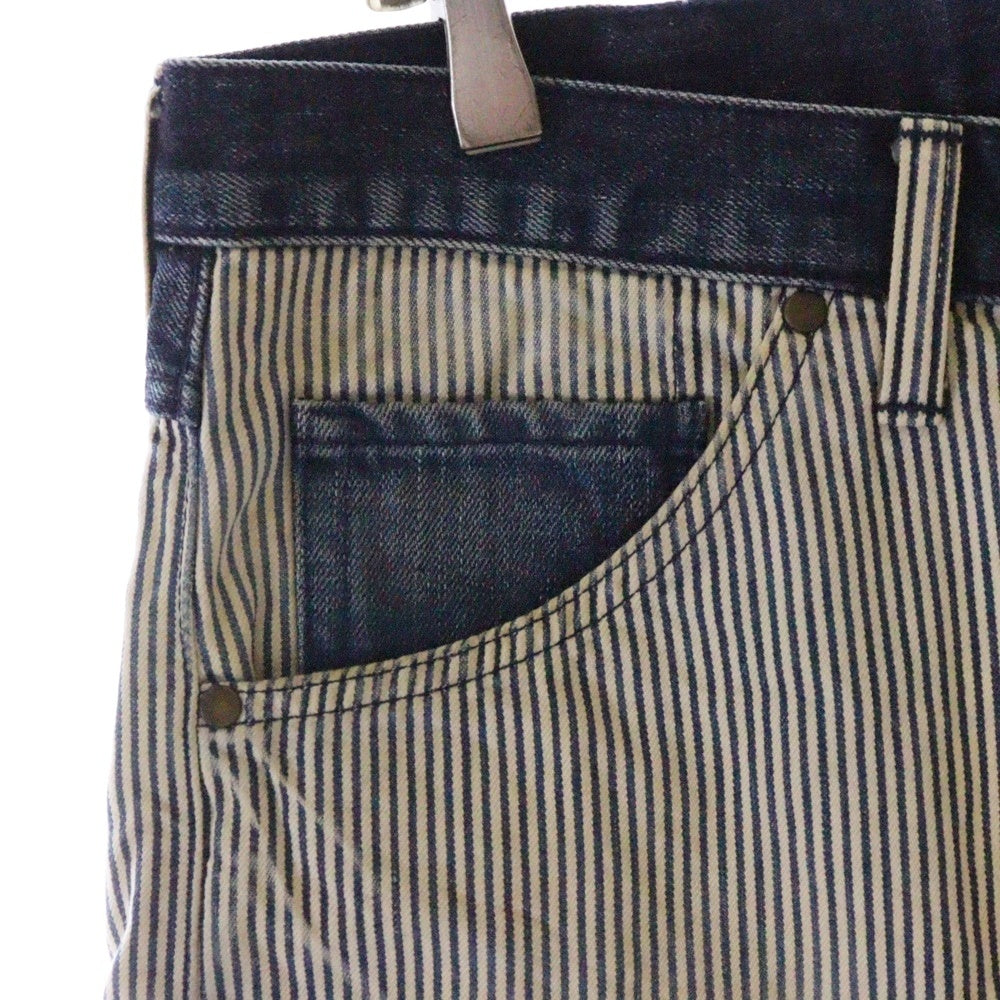 A BATHING APE(アベイシングエイプ) ストライプ デニムショーツ ブルー