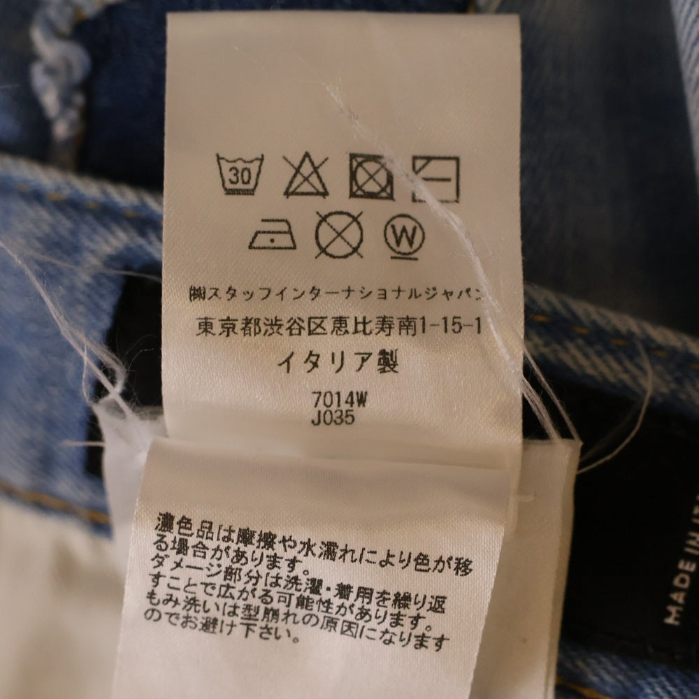 DSQUARED2(ディースクエアード) 22AW ALL OVER PATCHED LEAF ROADIE FIT DENIMS S74LB1139 S30342 リーフパッチ ストレートデニムパンツ ジーンズ インディゴ