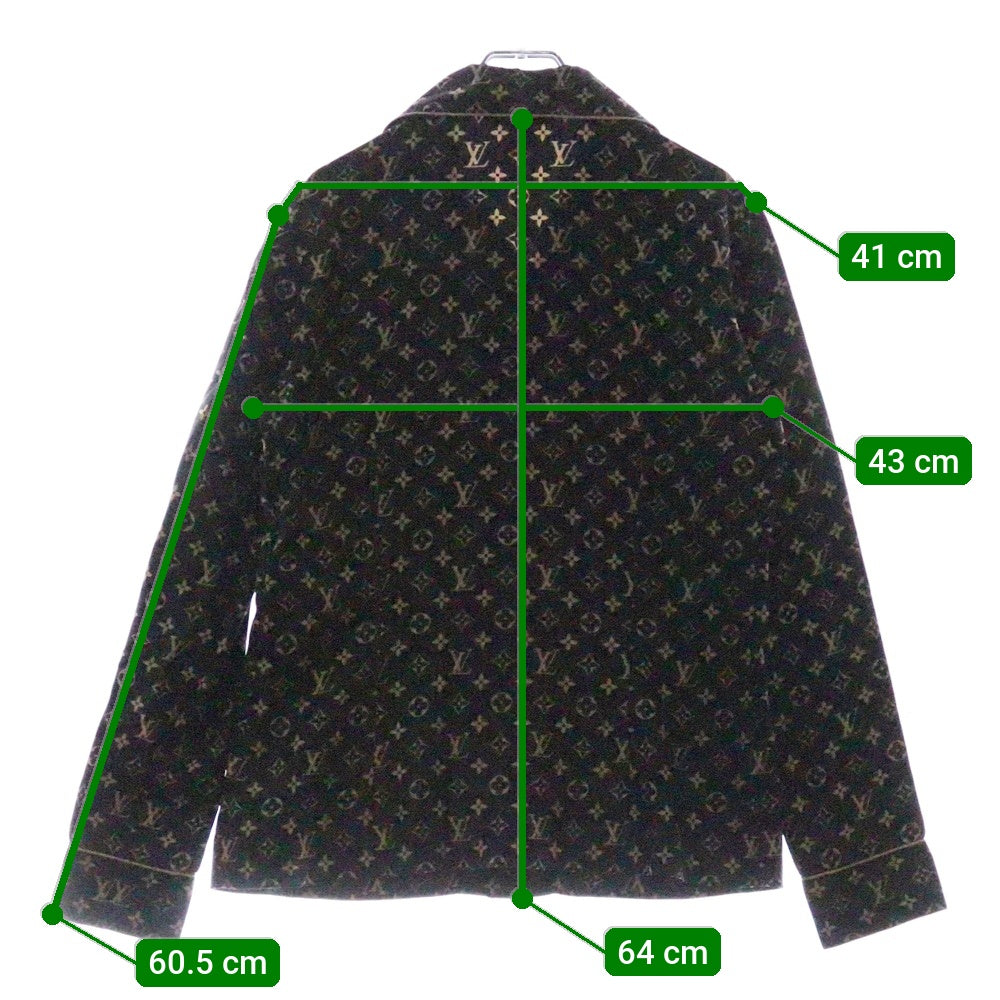 LOUIS VUITTON(ルイヴィトン) 23SS L/S Pajama Shirt RW231W PR0 FOBL06 モノグラム シルク長袖シャツ レディース ブラック/ベージュ