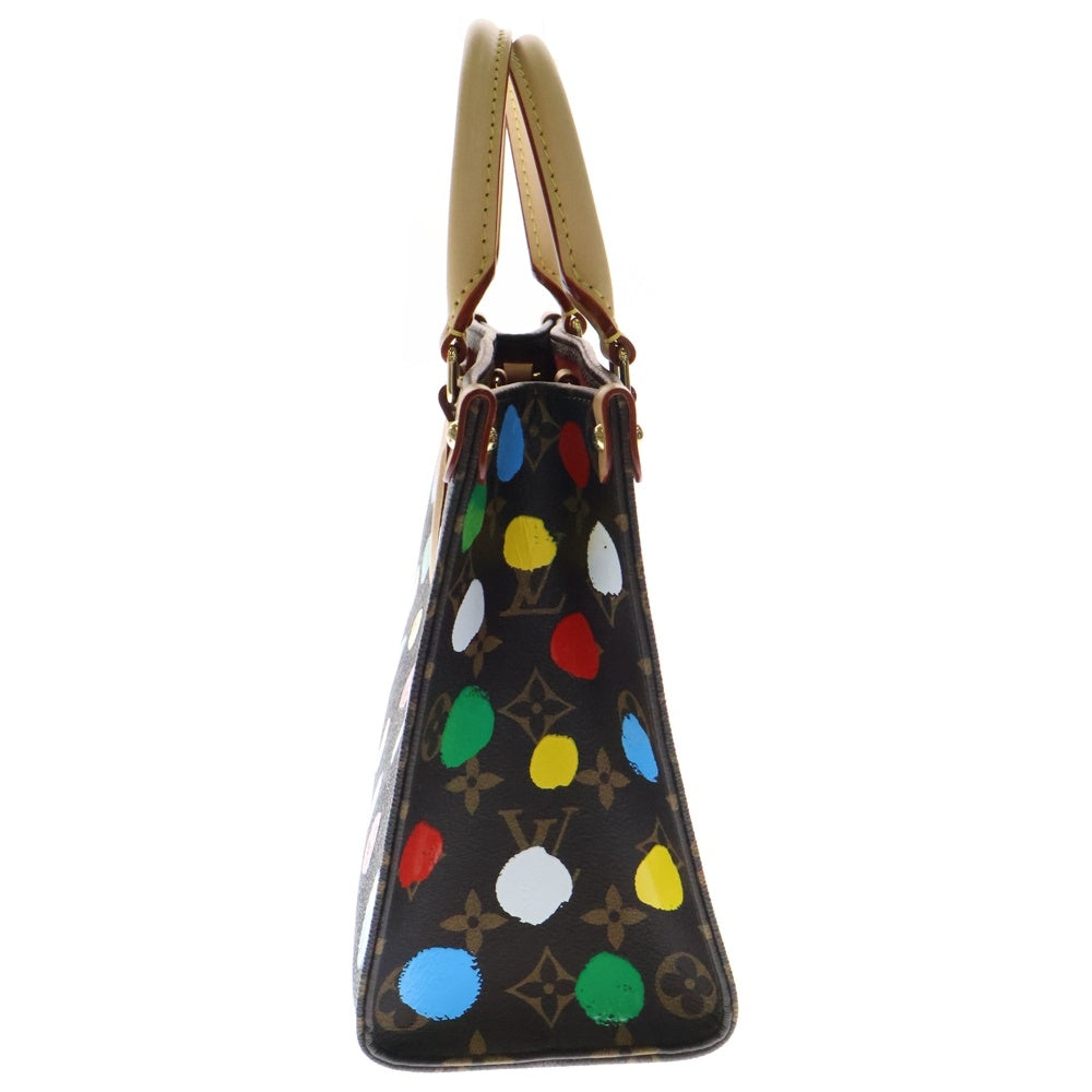 LOUIS VUITTON(ルイヴィトン) 23SS ×YK OnThe Go PM Leather Handbag M46380 ×草間彌生 オンザゴー PM モノグラムレザー2WAYハンドバッグ ブラウン