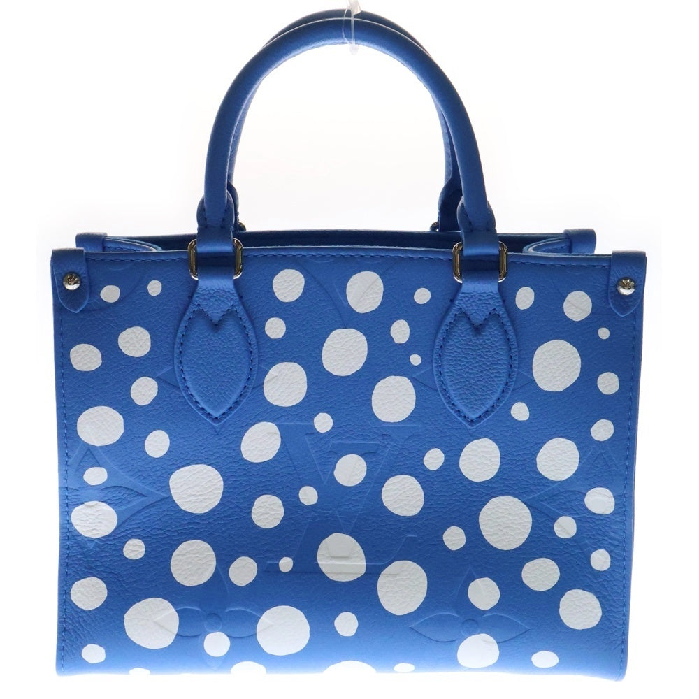 LOUIS VUITTON(ルイヴィトン) 23SS ×YK OnThe Go PM Leather Handbag M46424 ×草間彌生 オンザゴー PM モノグラムレザー2WAYハンドバッグ ブルー