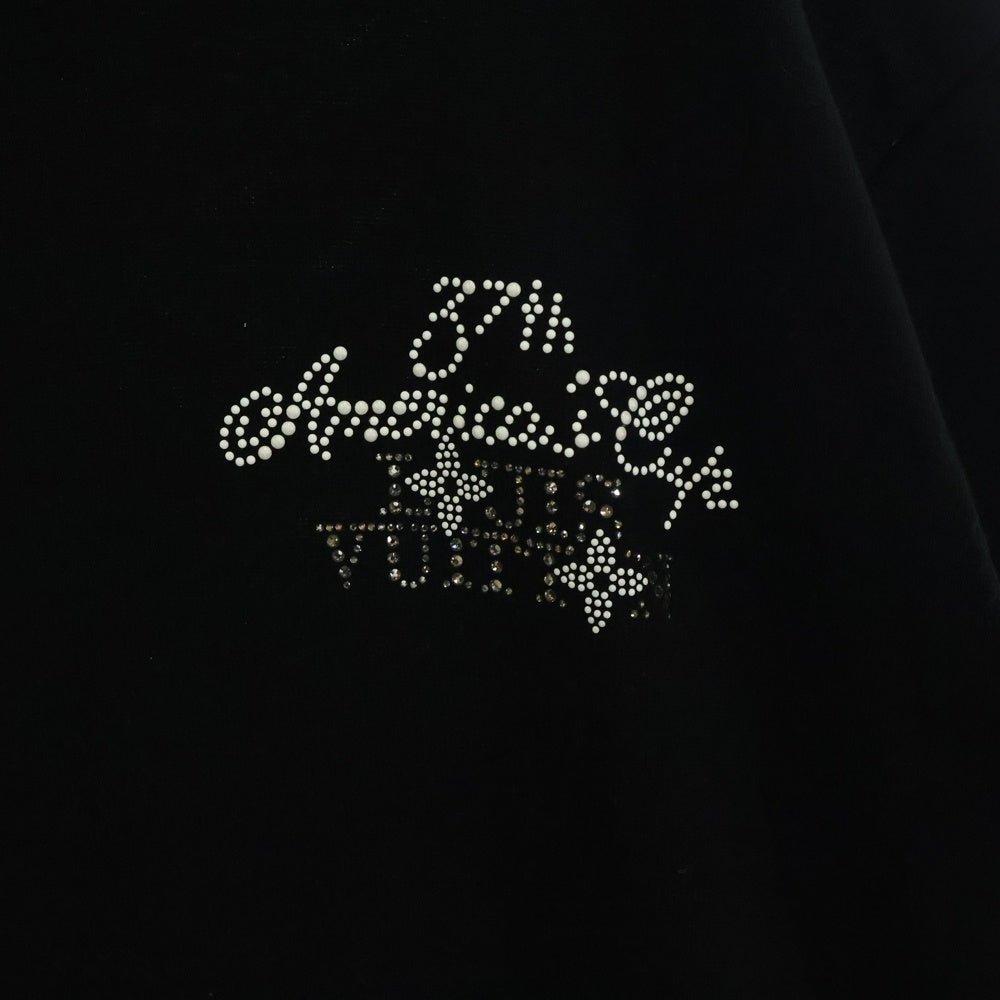 LOUIS VUITTON(ルイヴィトン) 24AW Embellished Short-Sleeved Cotton Crewneck T-shirt 1AFVSA アメリカズカップ エンベリッシュド ラインストーンTシャツ 半袖カットソー ブラック