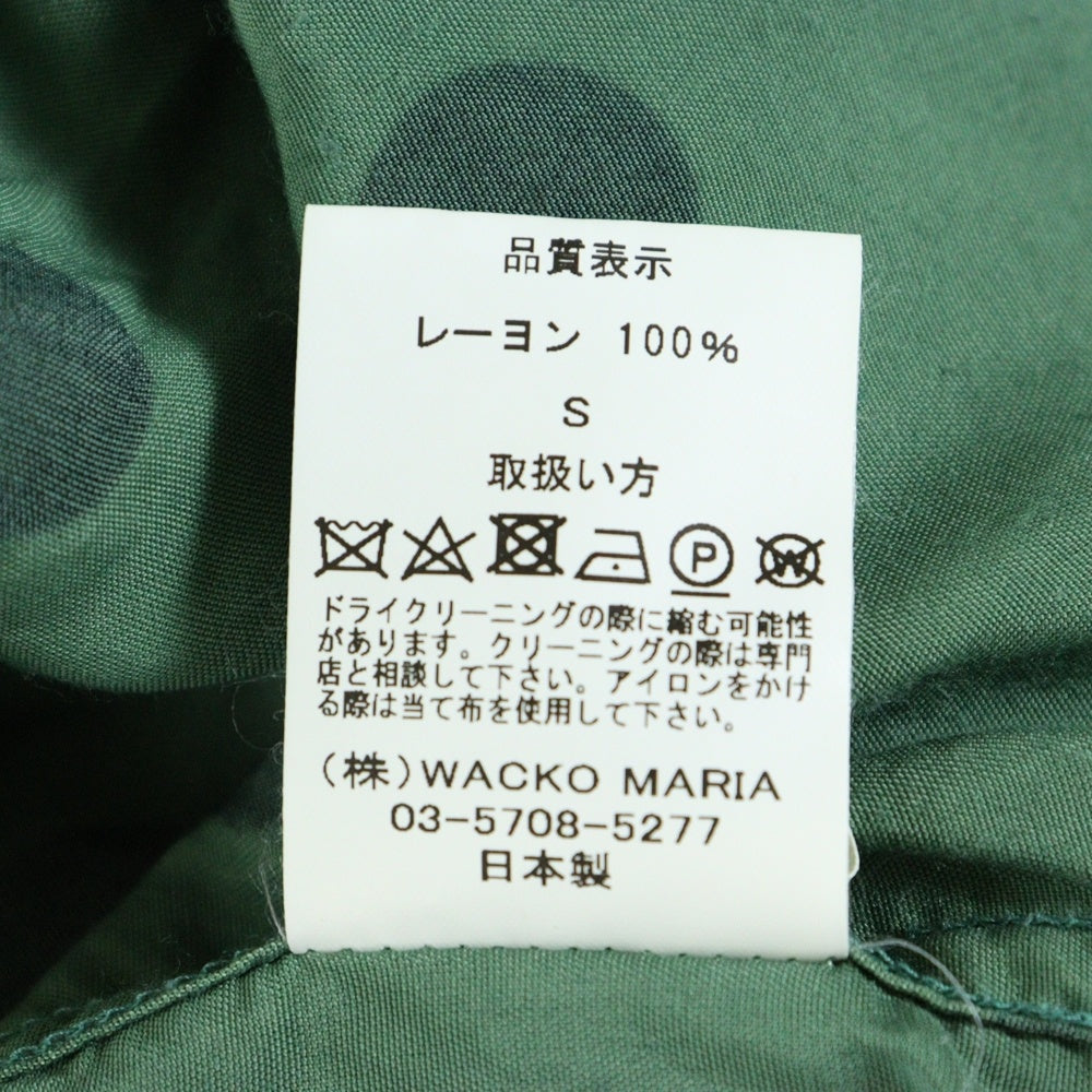 WACKO MARIA(ワコマリア) ドット レーヨン オープンカラーシャツ グリーン