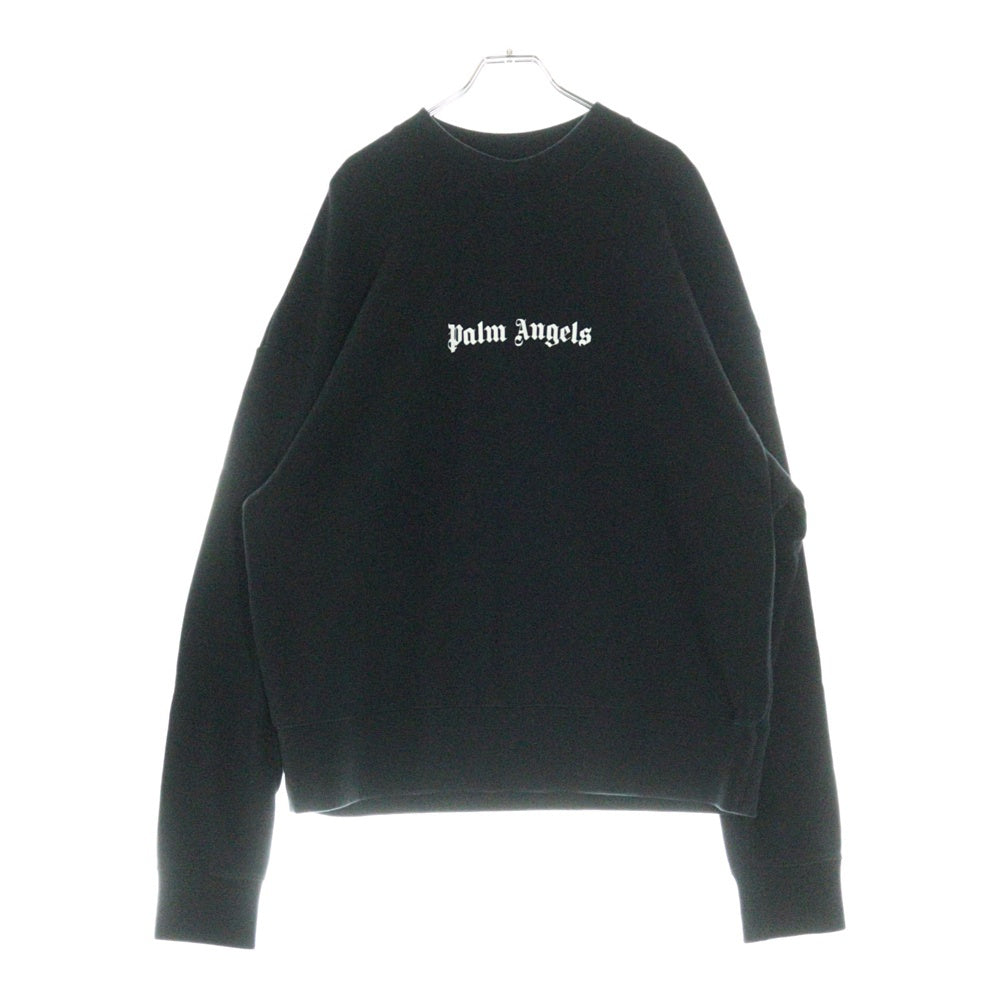 Palm Angels(パームエンジェルス) 23AW CLASSIC LOGO CREW SWEATSHIRT PMBA074F23FLE003 ロゴ プリント クルーネック スウェット トレーナー ブラック