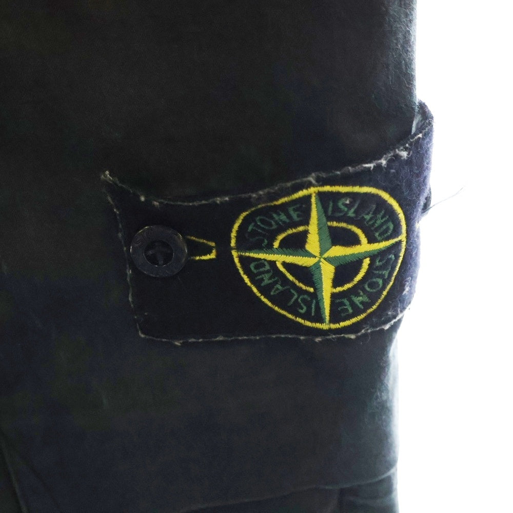 STONE ISLAND(ストーンアイランド) GARMENT DYE STRECH CARGO PANTS 791531314 ロゴパッチ ストレッチカーゴパンツ ブラック