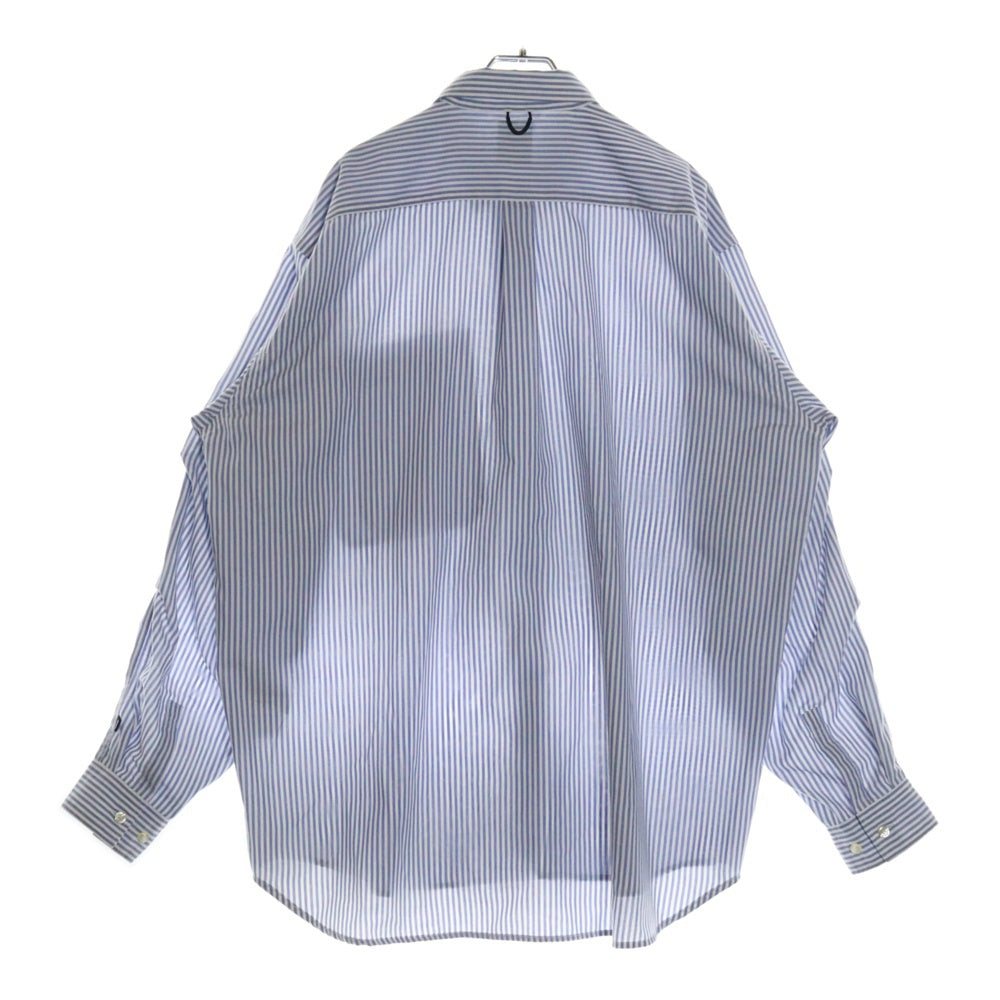 DAIWA PIER39(ダイワ ピアサーティナイン) TECH BUTTON DOWN SHIRTS L/S OXFORD BE-86023 ストライプ ボタンダウン 長袖オックスフォードシャツ ブルー