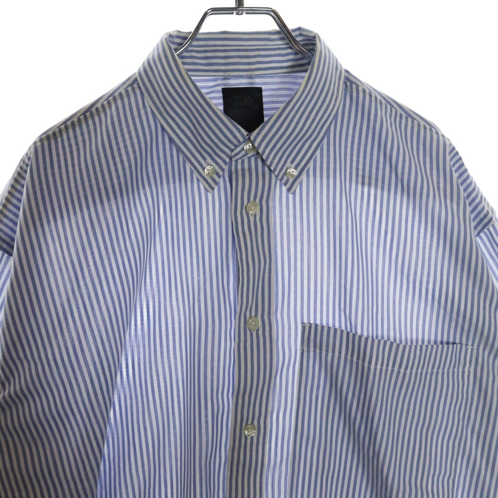 DAIWA PIER39(ダイワ ピアサーティナイン) TECH BUTTON DOWN SHIRTS L/S OXFORD BE-86023 ストライプ ボタンダウン 長袖オックスフォードシャツ ブルー