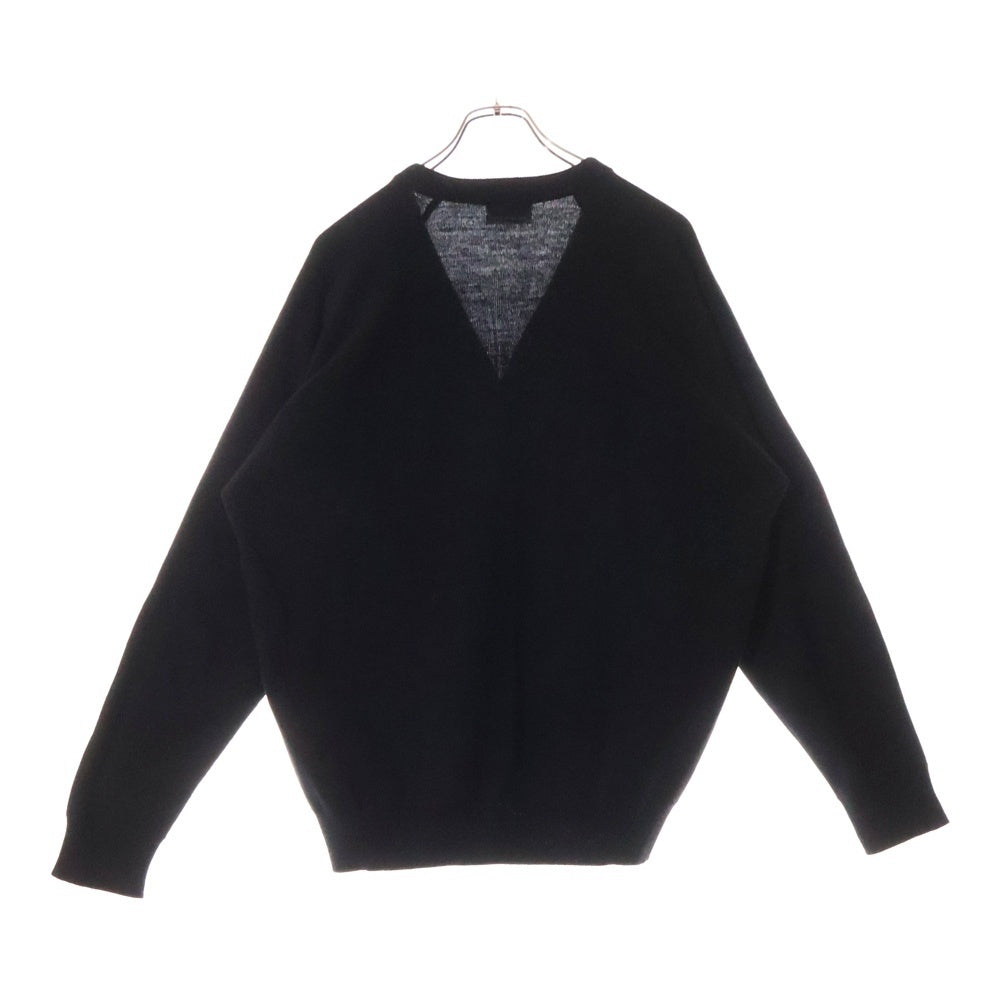 The Ennoy Professional(エンノイプロフェッショナル) 22AW ×CHARLES KIRK チャールズカーク ロゴ刺繍 アクリル ニット カーディガン ブラック