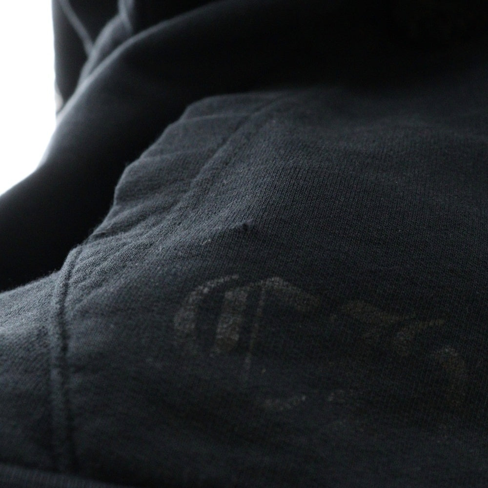 CHROME HEARTS(クロムハーツ) SWTSHRT HD ZIP 袖フローラル バックホースシュープリント ジップアップパーカー スウェット ブラック