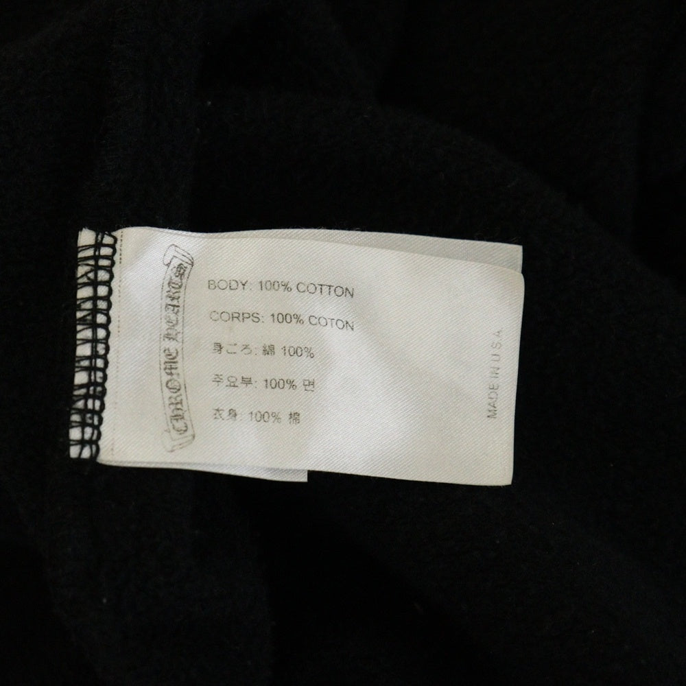 CHROME HEARTS(クロムハーツ) SWTSHRT HD ZIP 袖フローラル バックホースシュープリント ジップアップパーカー スウェット ブラック