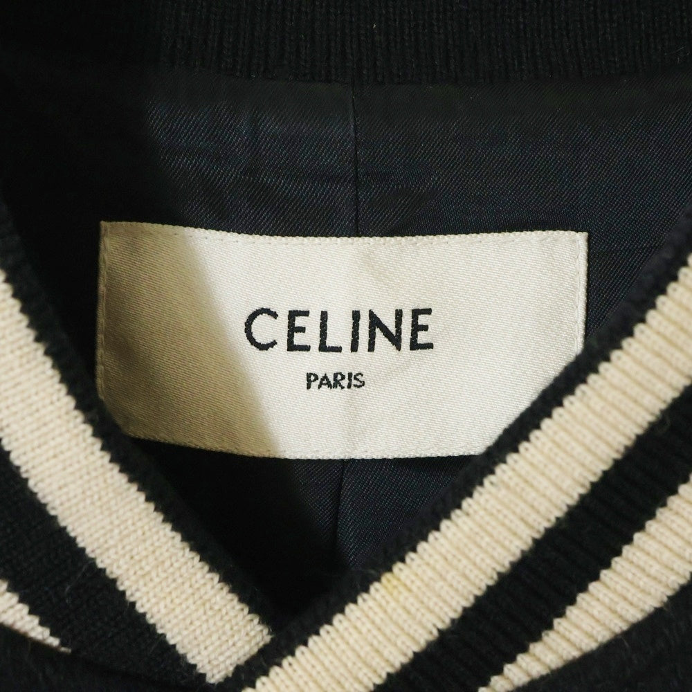 CELINE(セリーヌ) 22SS OVERSIZE CLASSIC TEDDY JACKET テディジャケット ブルゾン ブラック/ホワイト 2V56D89C