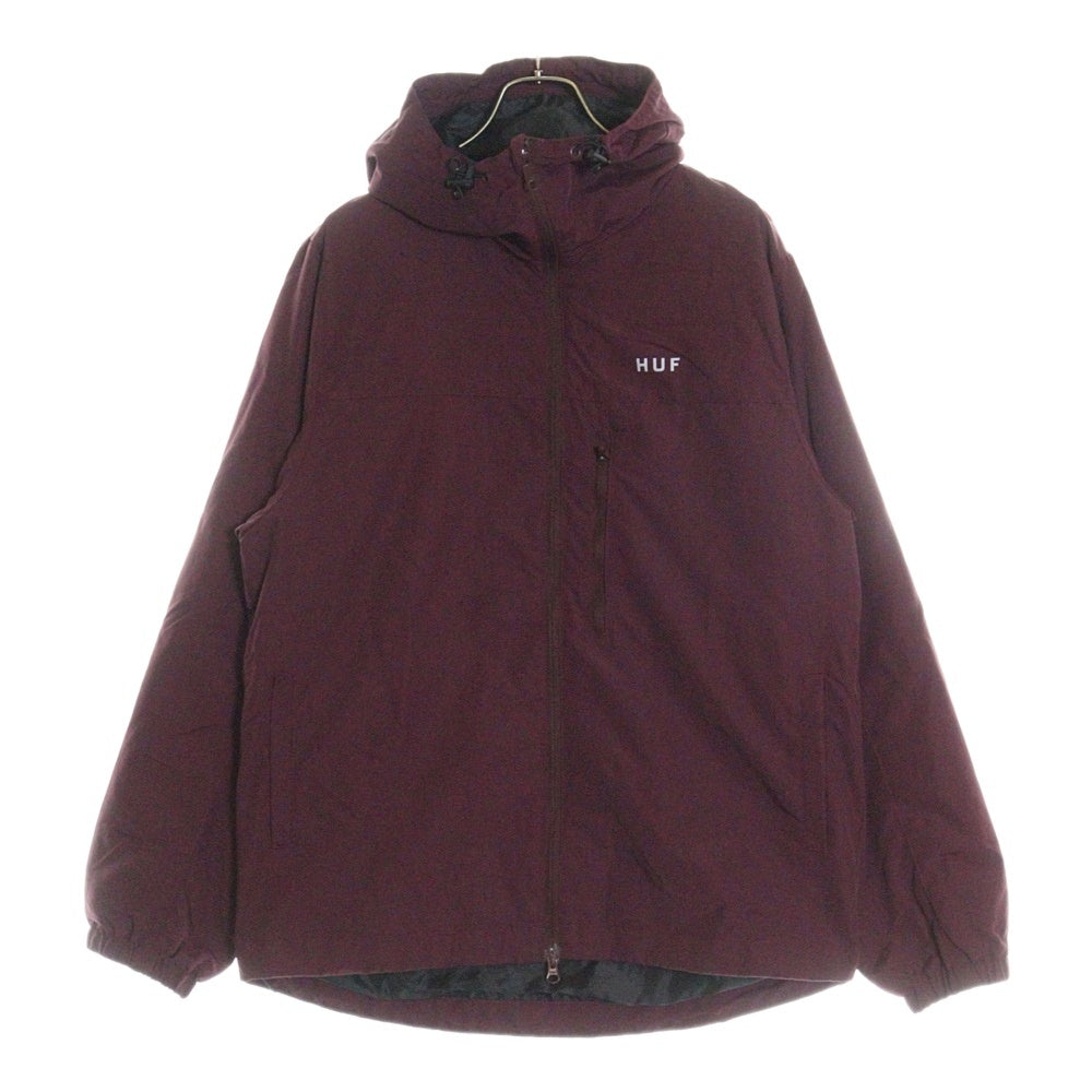 HUF(ハフ) ESSENTIALS ZIP STANDARD SHELL JACKET JK00330 エッセンシャル ジップ スタンダートシェルジャケット ナイロンジャケット ワインレッド