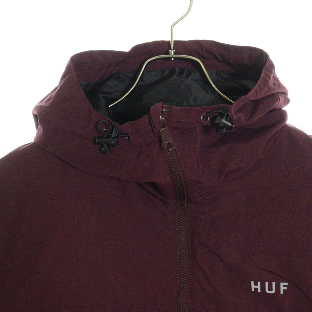 HUF(ハフ) ESSENTIALS ZIP STANDARD SHELL JACKET JK00330 エッセンシャル ジップ スタンダートシェルジャケット ナイロンジャケット ワインレッド
