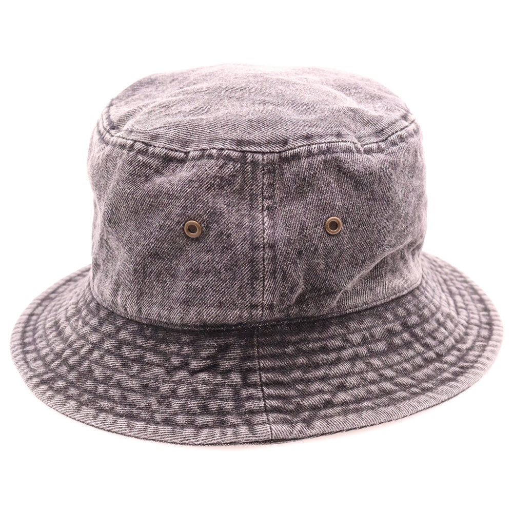 HUF(ハフ) DENIM SCRIPT BUCKET HUT デニムスクリプトロゴ刺繍バケットハット 帽子 グレー