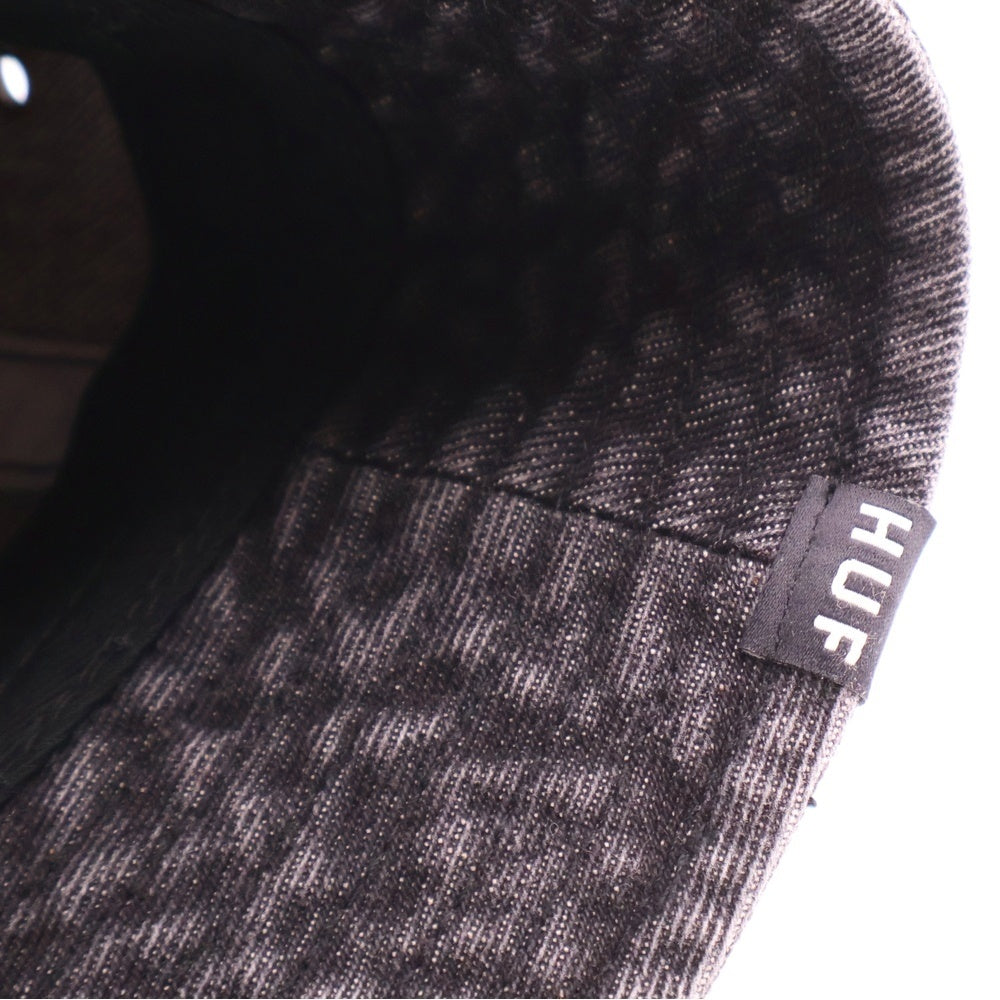HUF(ハフ) DENIM SCRIPT BUCKET HUT デニムスクリプトロゴ刺繍バケットハット 帽子 グレー