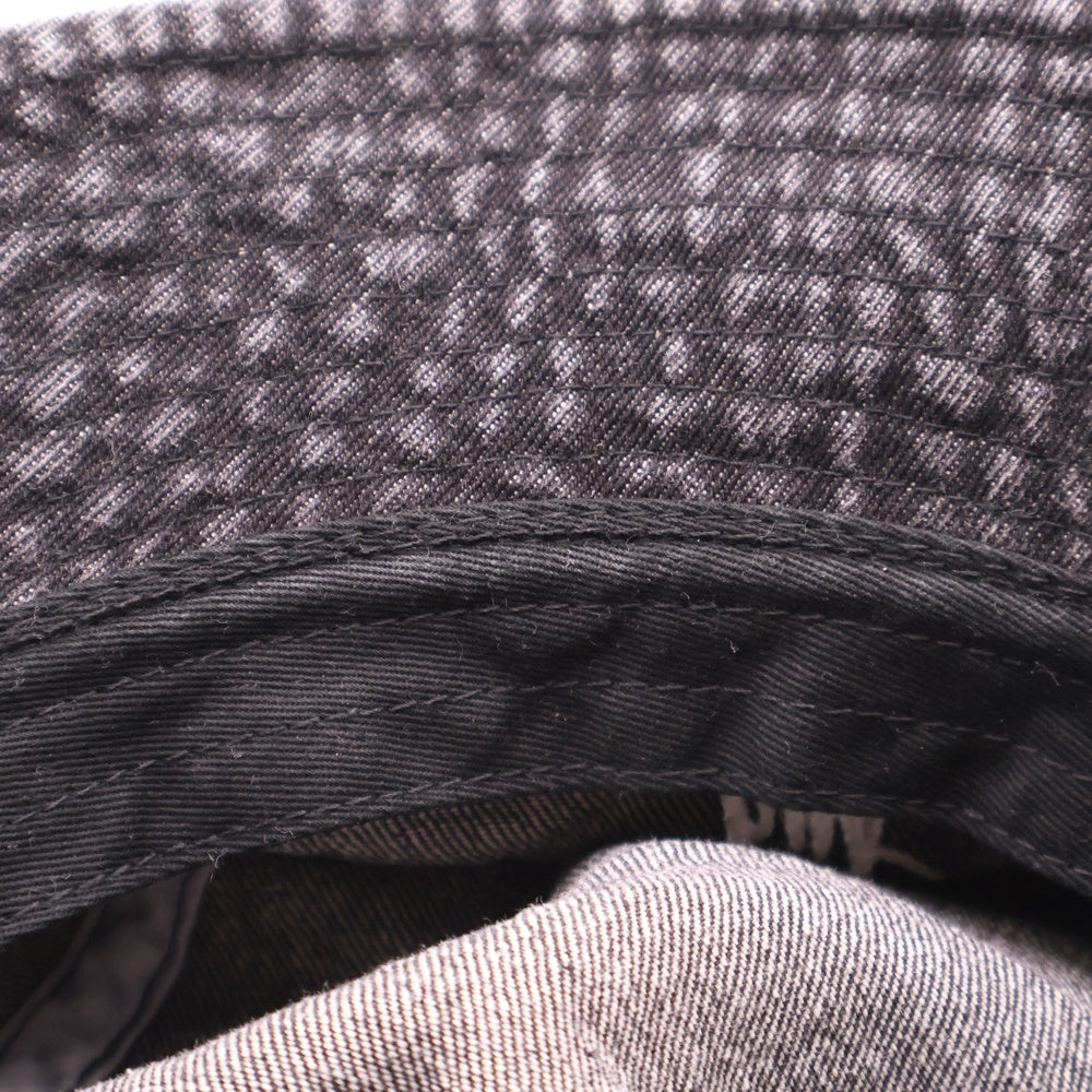 HUF(ハフ) DENIM SCRIPT BUCKET HUT デニムスクリプトロゴ刺繍バケットハット 帽子 グレー