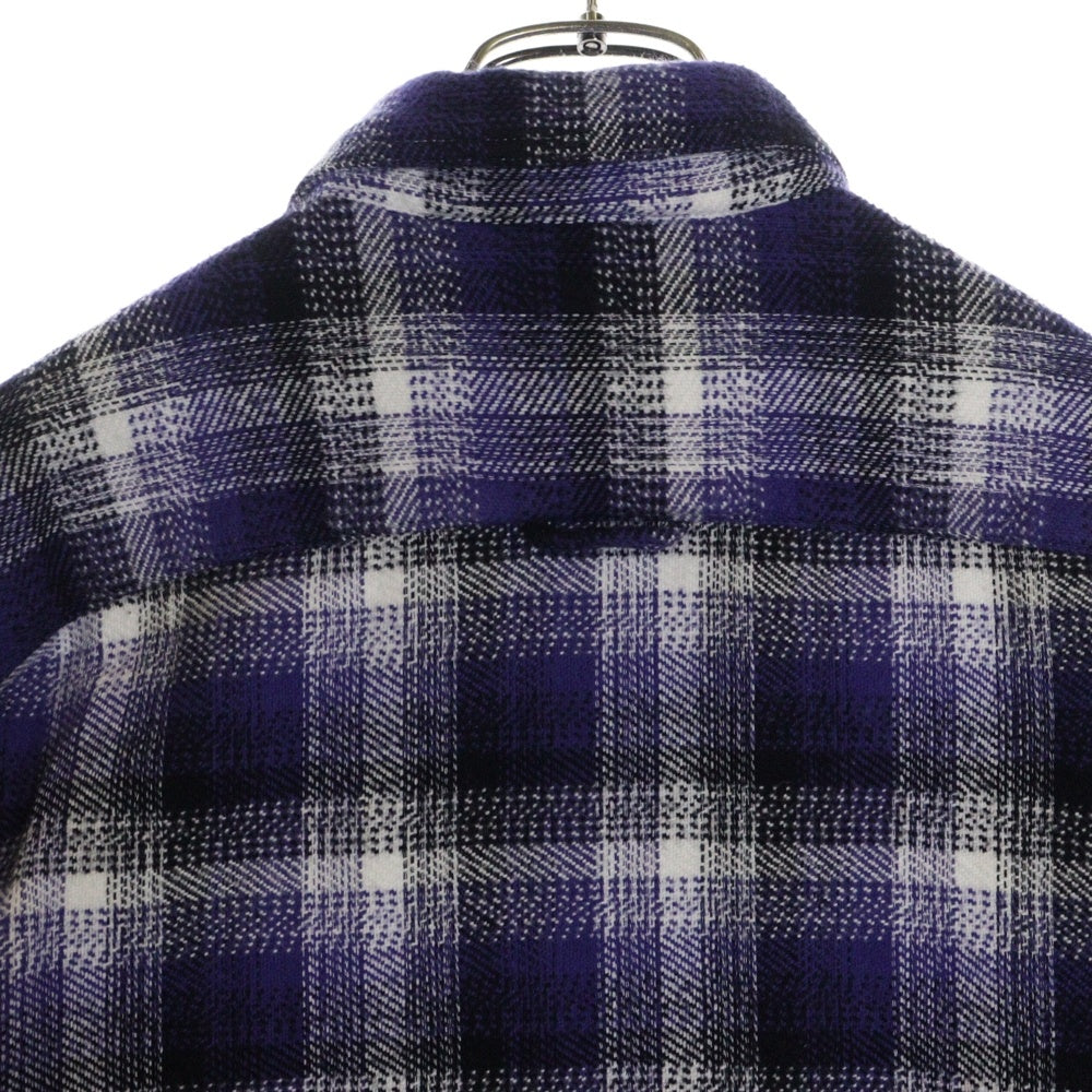 HUF(ハフ) HOMBRE PLAID L/S SHIRT チェック長袖ネルシャツ パープル
