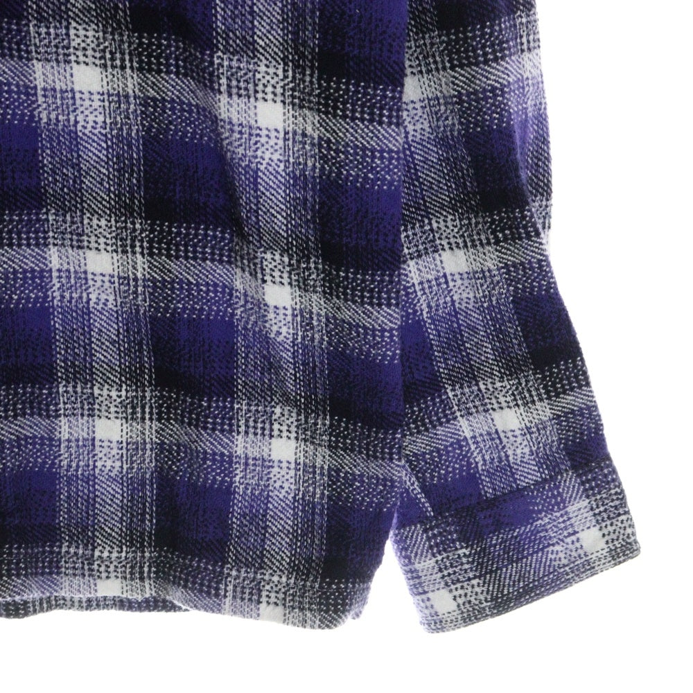 HUF(ハフ) HOMBRE PLAID L/S SHIRT チェック長袖ネルシャツ パープル