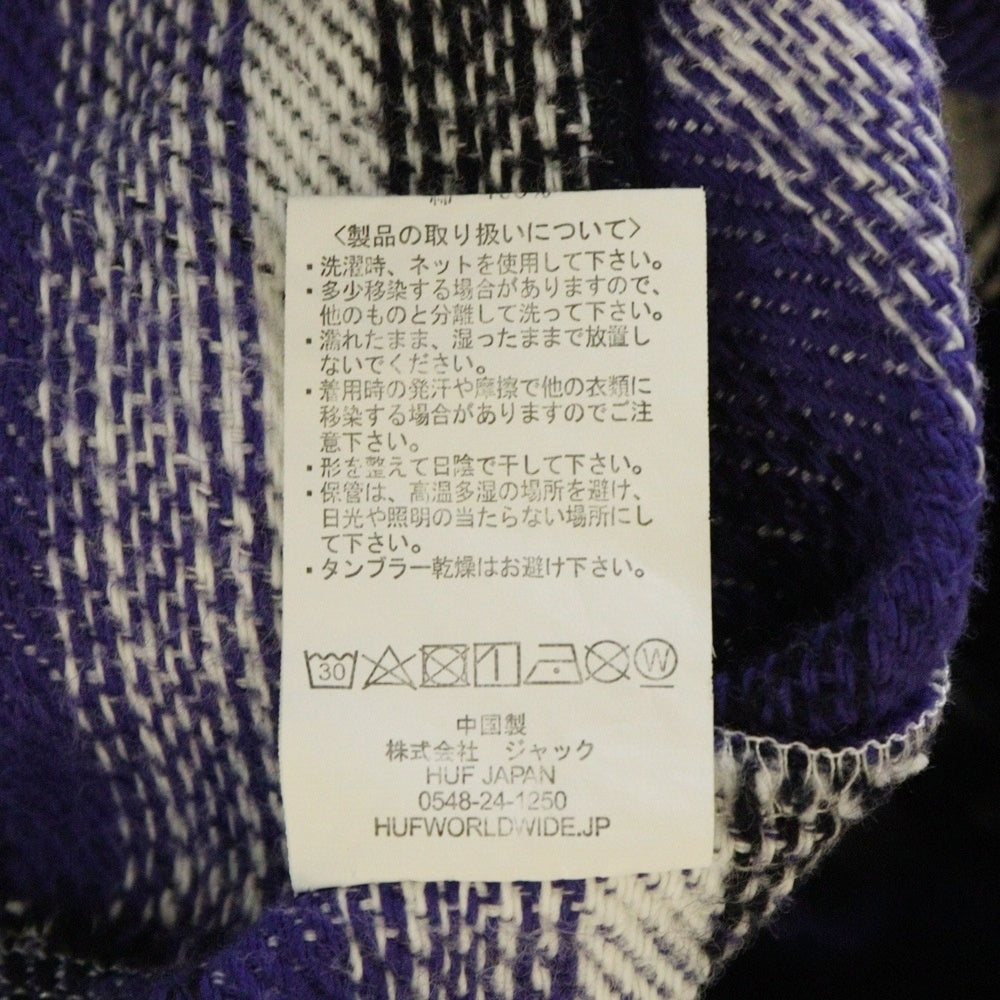 HUF(ハフ) HOMBRE PLAID L/S SHIRT チェック長袖ネルシャツ パープル