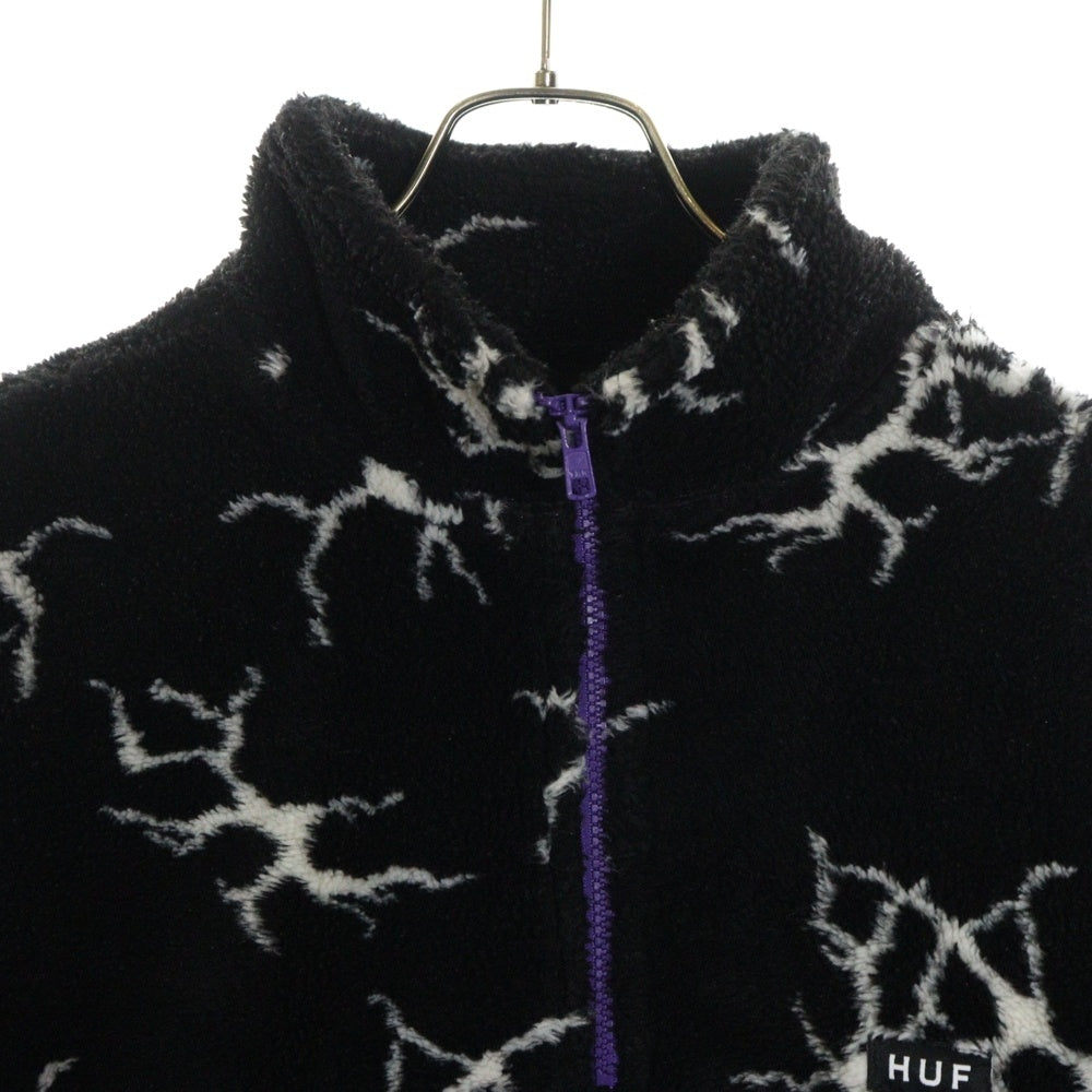 HUF(ハフ) QUAKE SHERPA 1/4 ZIP FLEECE JACKET FL00185 ハーフジップフリースジャケット ブラック