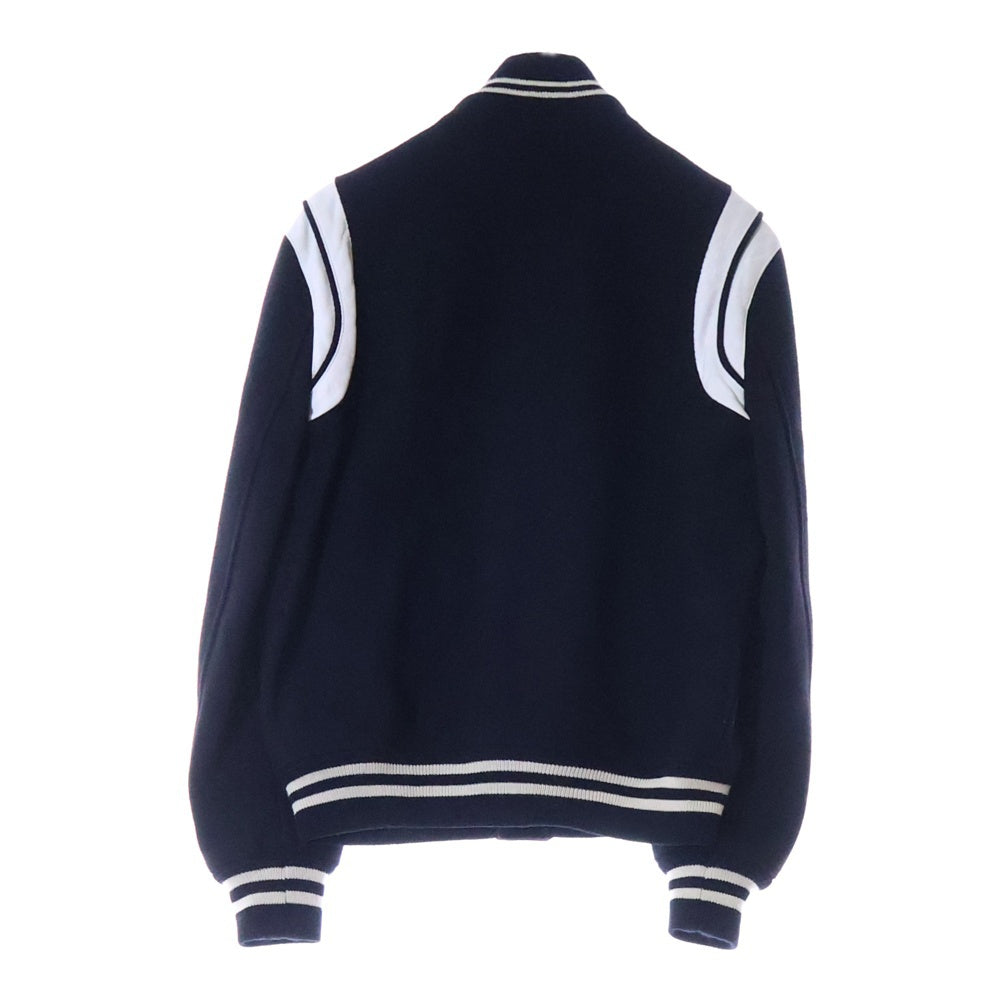 SAINT LAURENT PARIS(サンローランパリ) 15AW エディ期 Teddy Jacket テディジャケット ラムレザー切替ブルゾン スタジャン ブラック 354718 YYL80