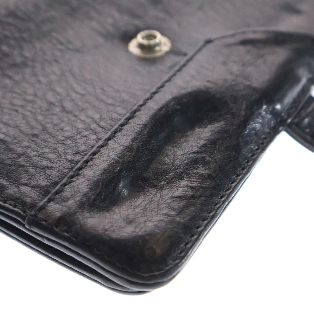 CHROME HEARTS(クロムハーツ) FIELD NOTES COVER クロスボールボタン レザーフィールドノートカバー ブラック