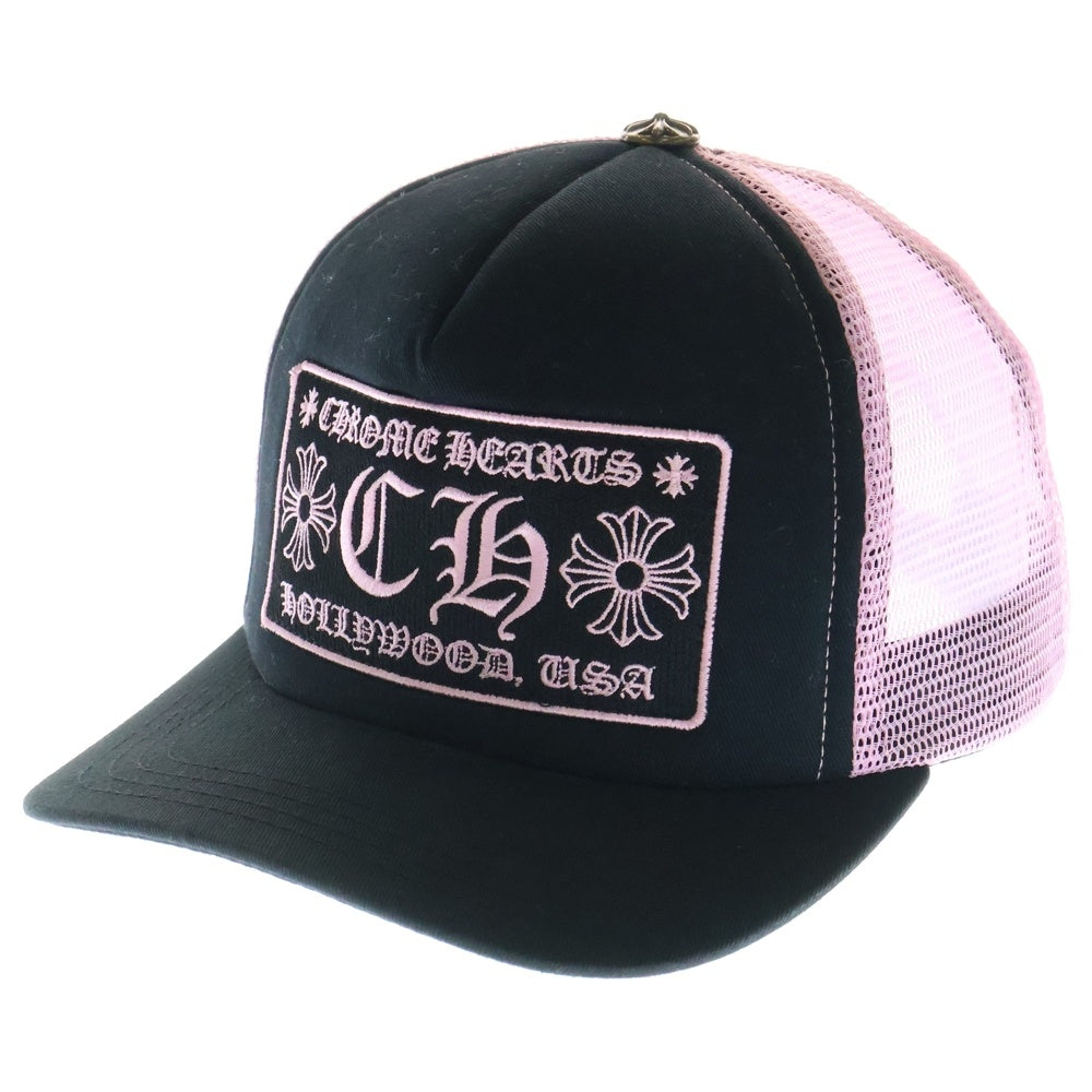 CHROME HEARTS(クロムハーツ) TRUCKER CAP トラッカーキャップ CHパッチクロスボール付メッシュキャップ 帽子 ブラック/ピンク