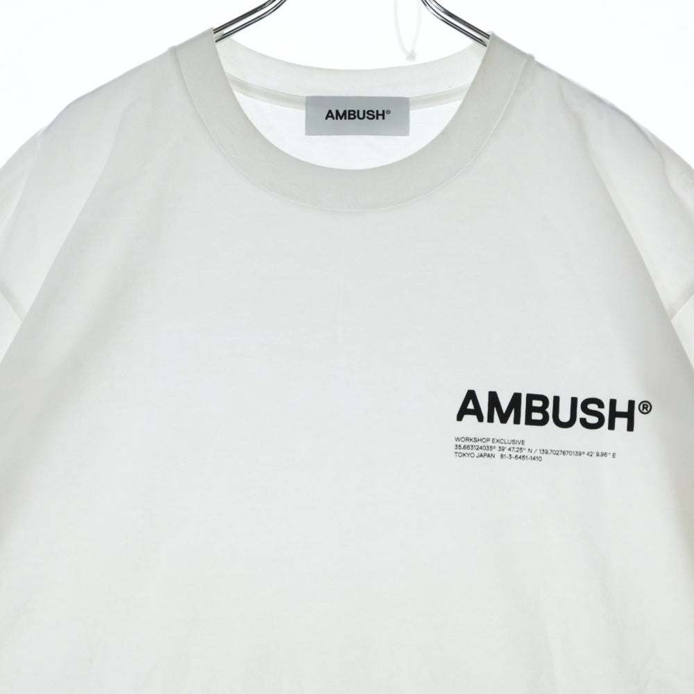 AMBUSH(アンブッシュ) S/S LOGO PRINT Tee ロゴ プリント クルーネック 半袖Tシャツ カットソー ホワイト 12114651