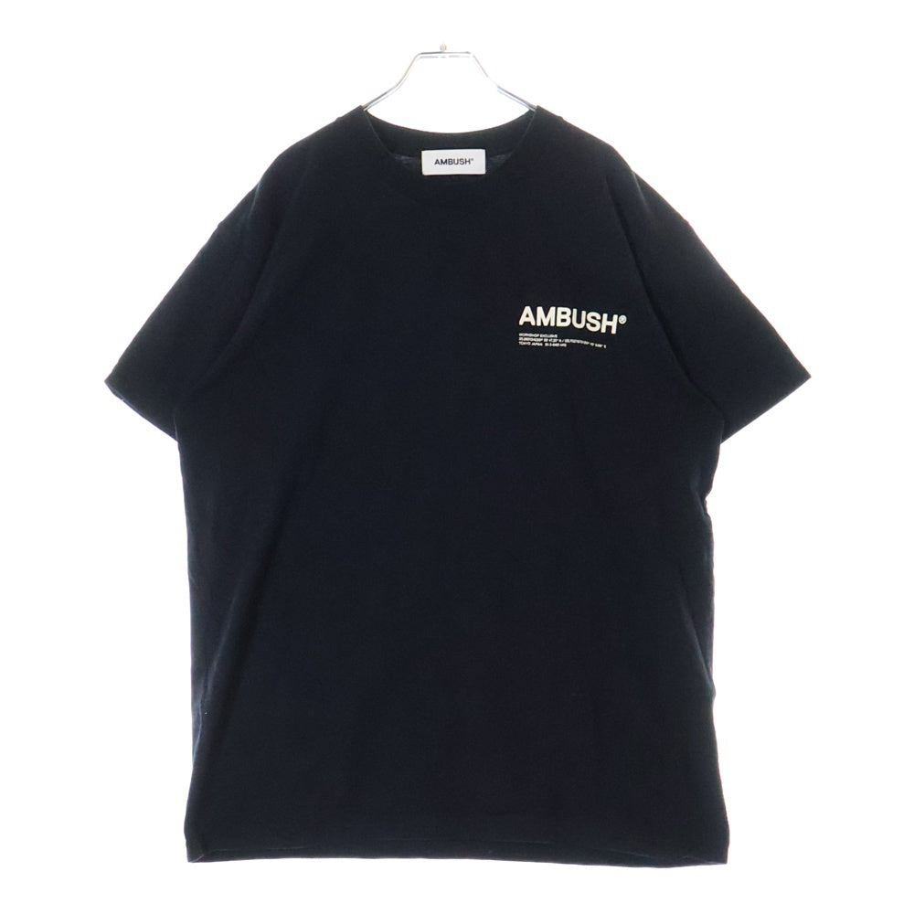 AMBUSH(アンブッシュ) S/S LOGO PRINT Tee ロゴ プリント クルーネック 半袖Tシャツ カットソー ブラック 12114651
