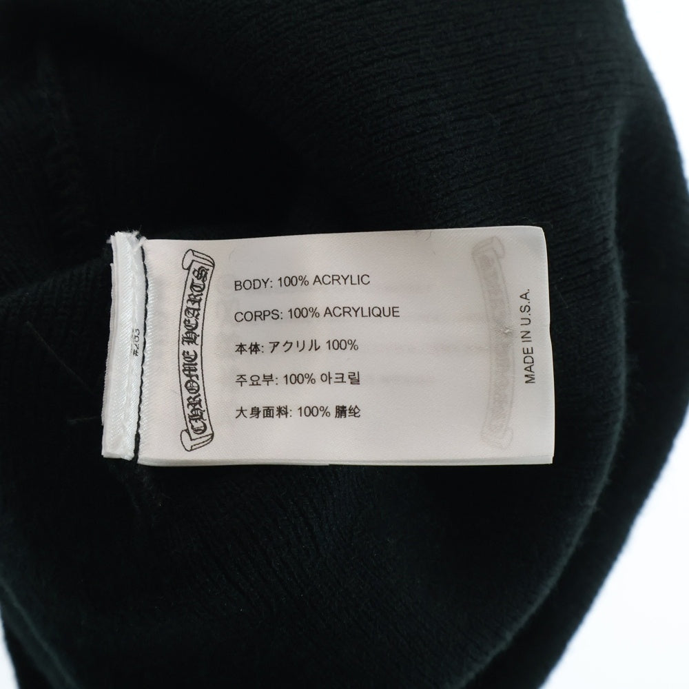CHROME HEARTS(クロムハーツ) WATCH CAP ワッチキャップ ロゴ刺繍 アクリルビーニー ニットキャップ 帽子 ブラック